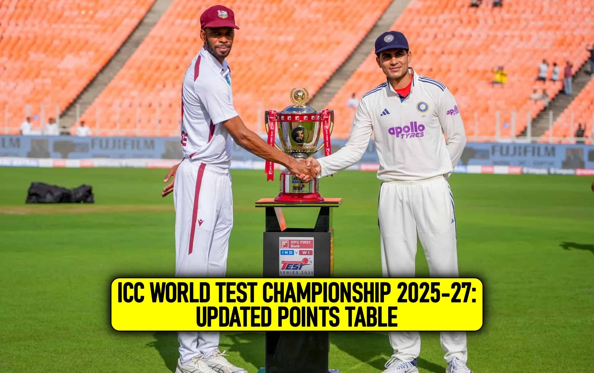 ICC WTC Table lead IND vs WI 1st test 2025