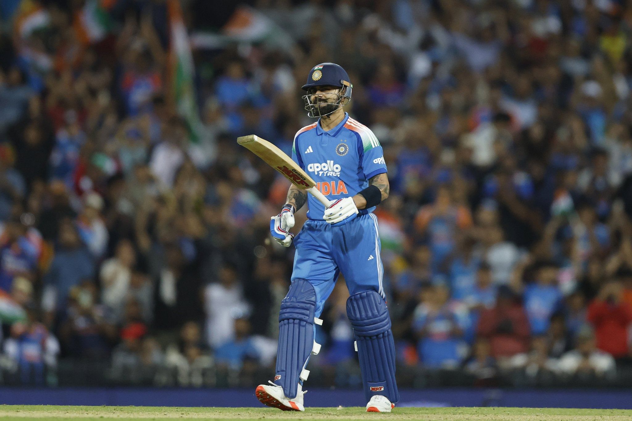 Virat Kohli celebrates fifty during third IND vs AUS ODI