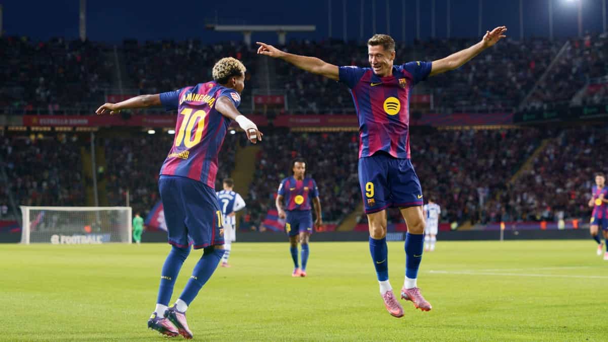 Lamine Yamal FC Barcelona Robert Lewandowski
