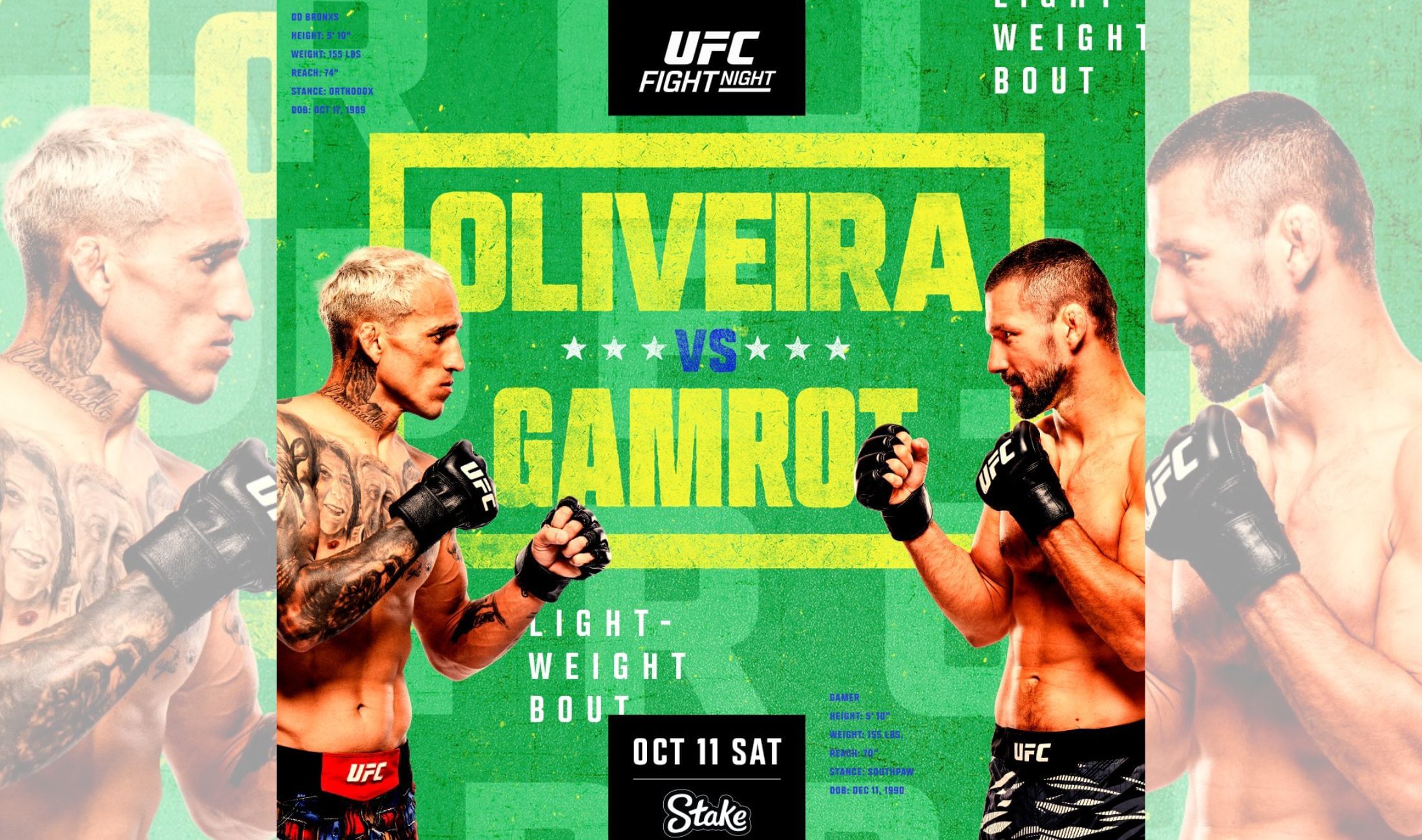 UFC Rio Oliveira vs Gamrot: Preview, fight card, start time, where to watch & more