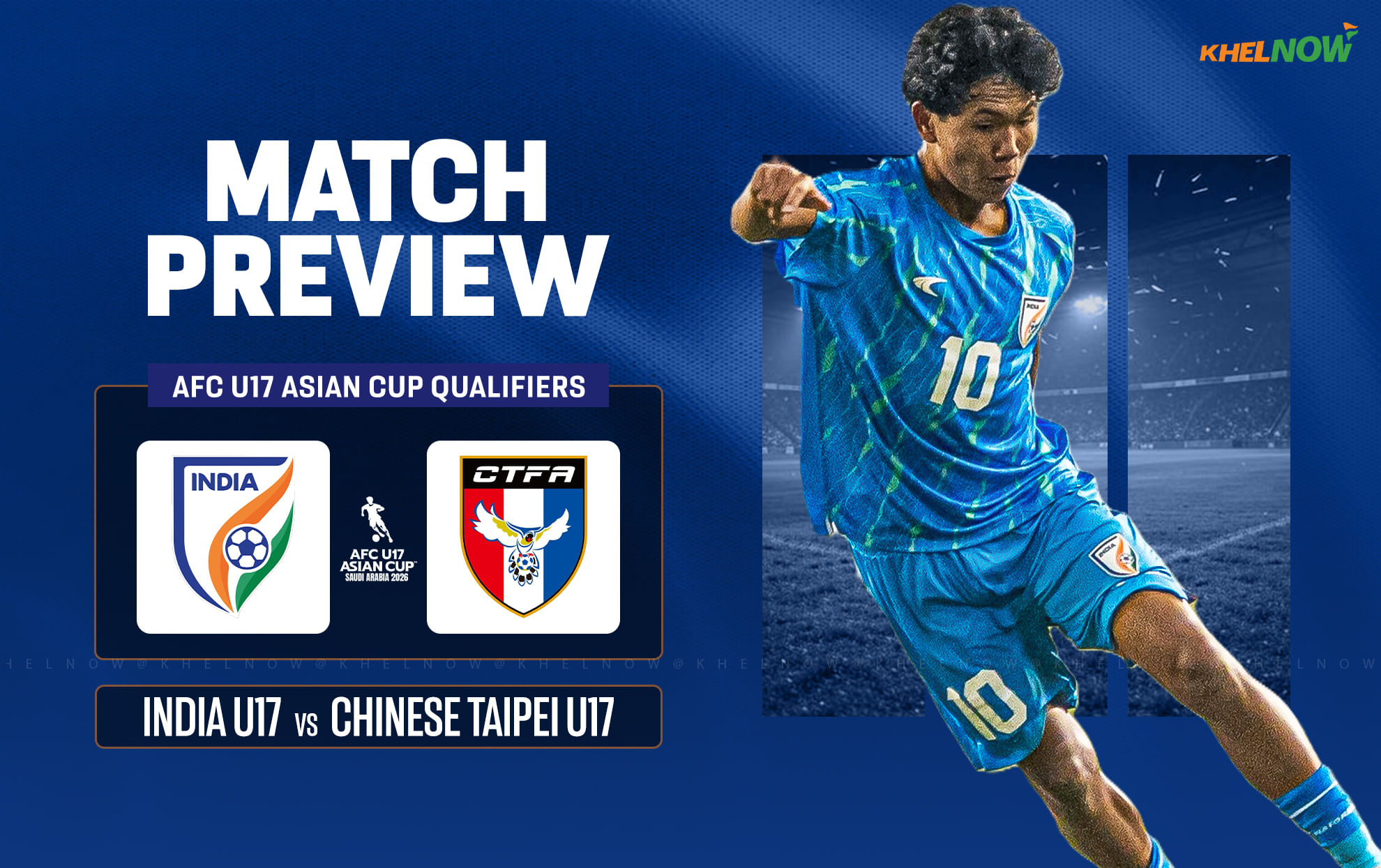 India aim to register their first win in AFC U17 Asian Cup Qualifiers as they lock horns with Chinese Taipei