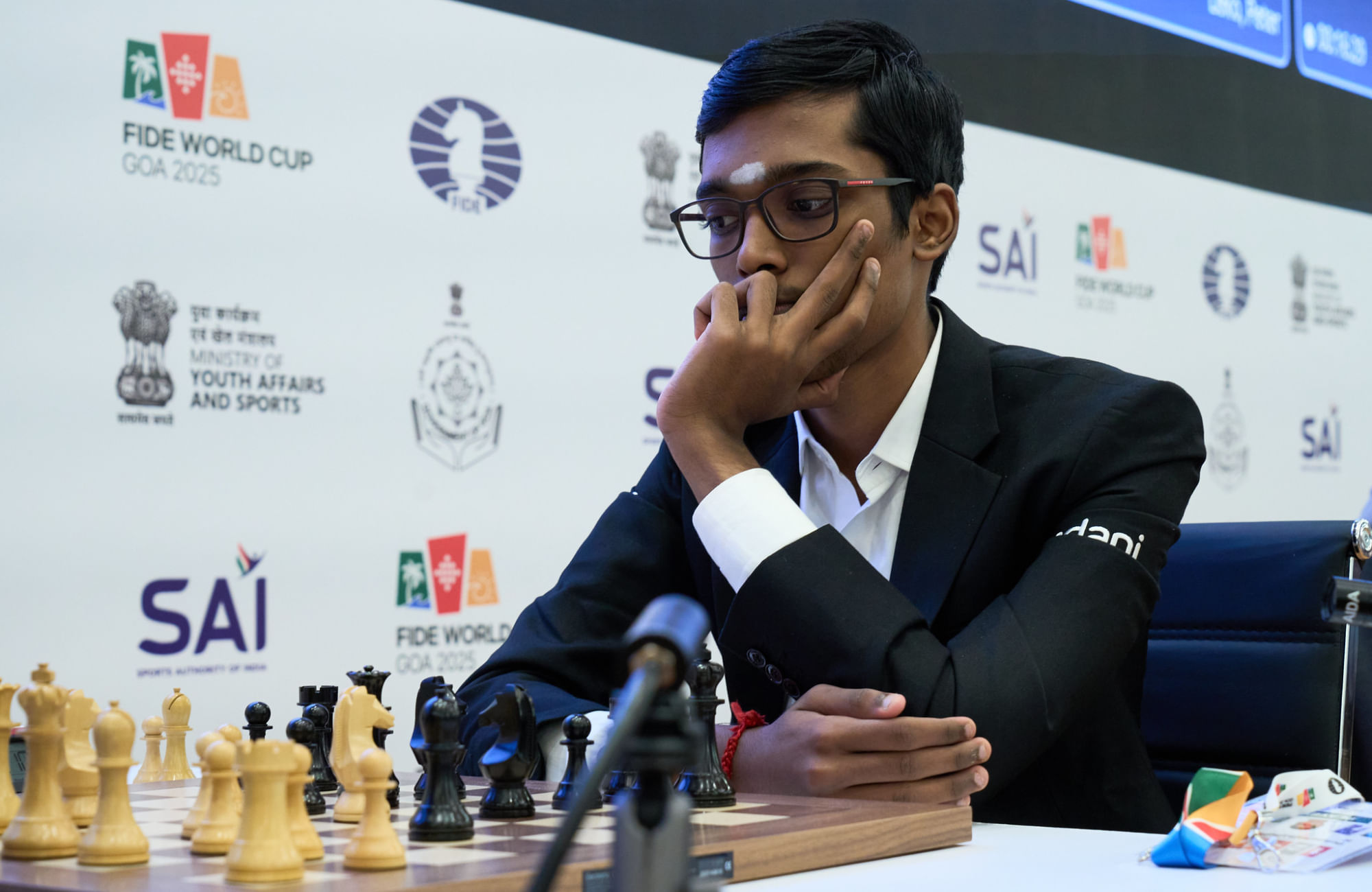 Praggnanandhaa R during his Round 4 Tie-break game at FIDE Chess World Cup 2025_Credit-Eteri Kublashvili-FIDE (1)