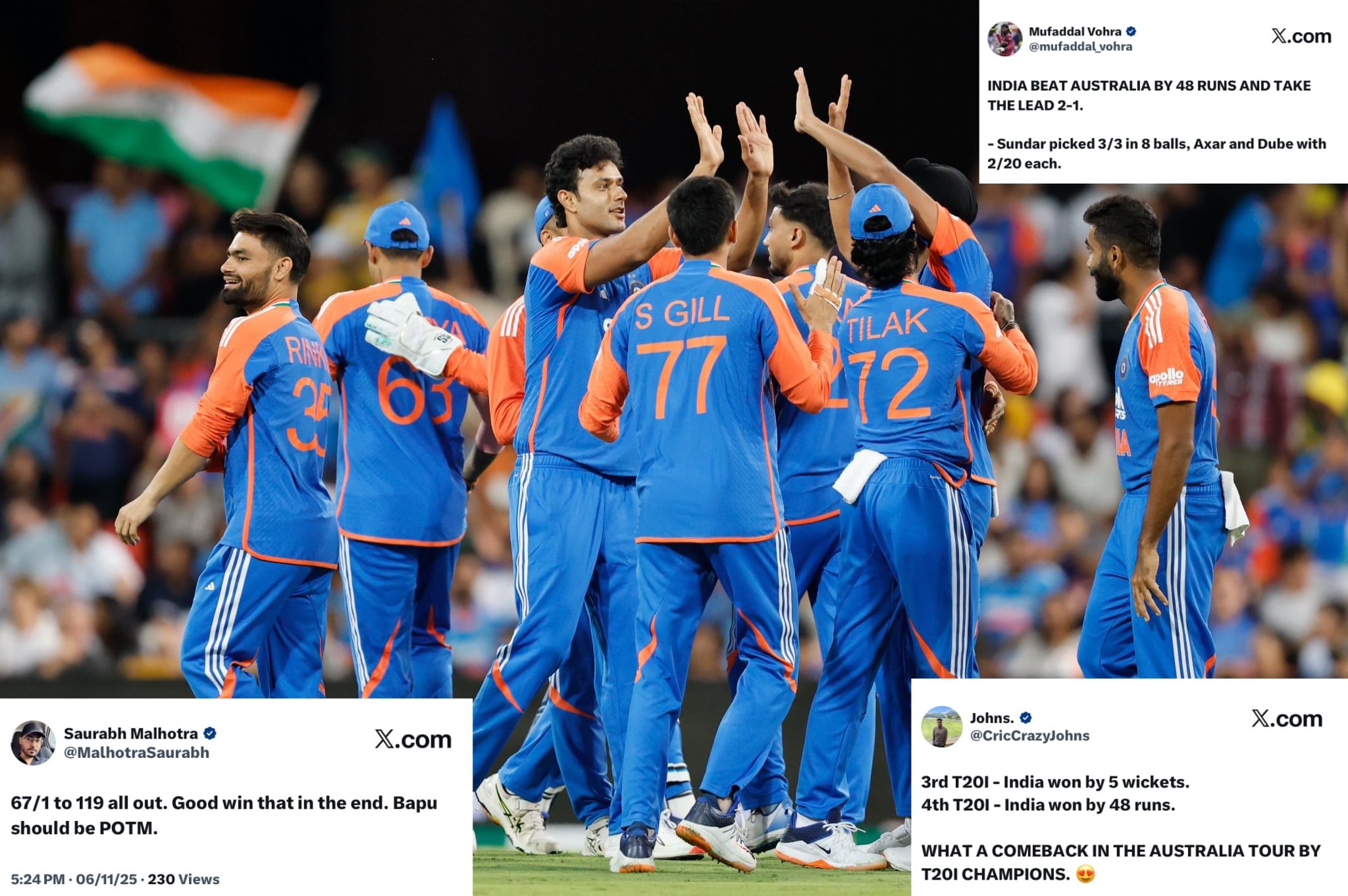 India beat Australia in 4th T20I