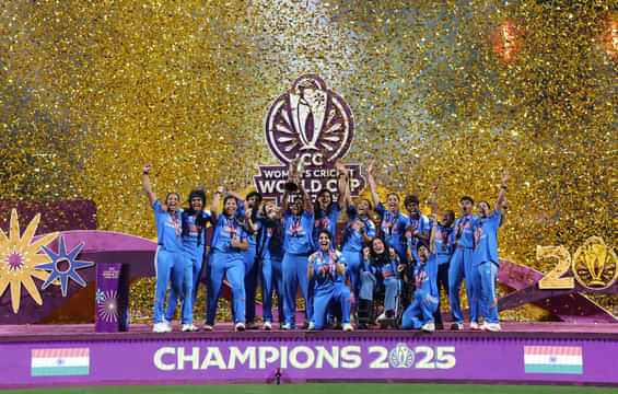India celebrate after winning ICC Women's Cricket World Cup 2025