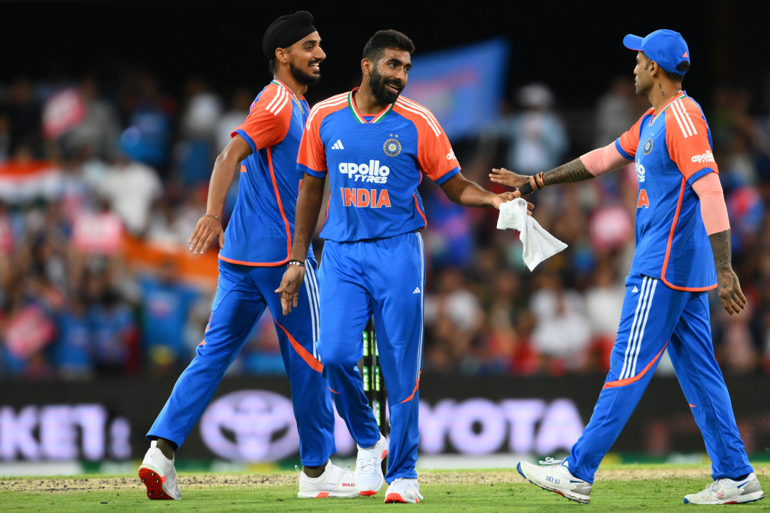 Jasprit Bumrah, Arshdeep Singh, Suryakumar Yadav, India T20I