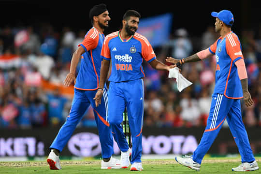 Jasprit Bumrah, Arshdeep Singh, Suryakumar Yadav, India T20I