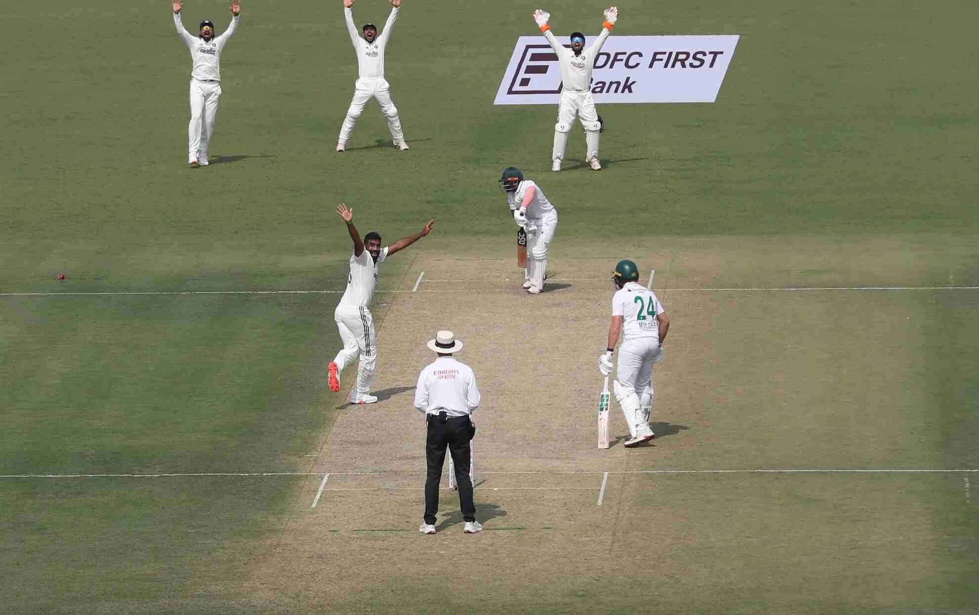 Jasprit Bumrah appeals for Temba Bavuma's LBW