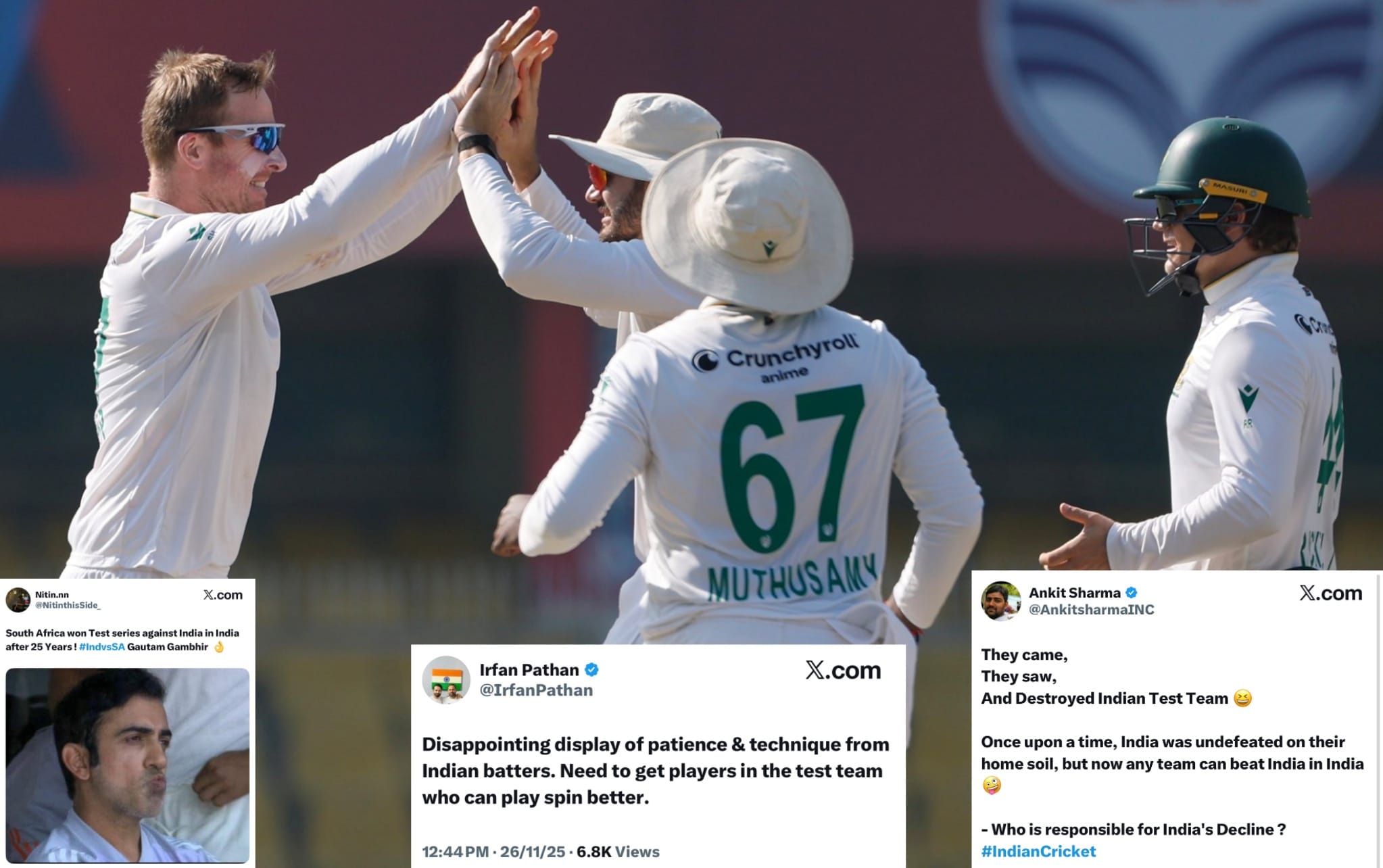 South Africa whitewash India in test series