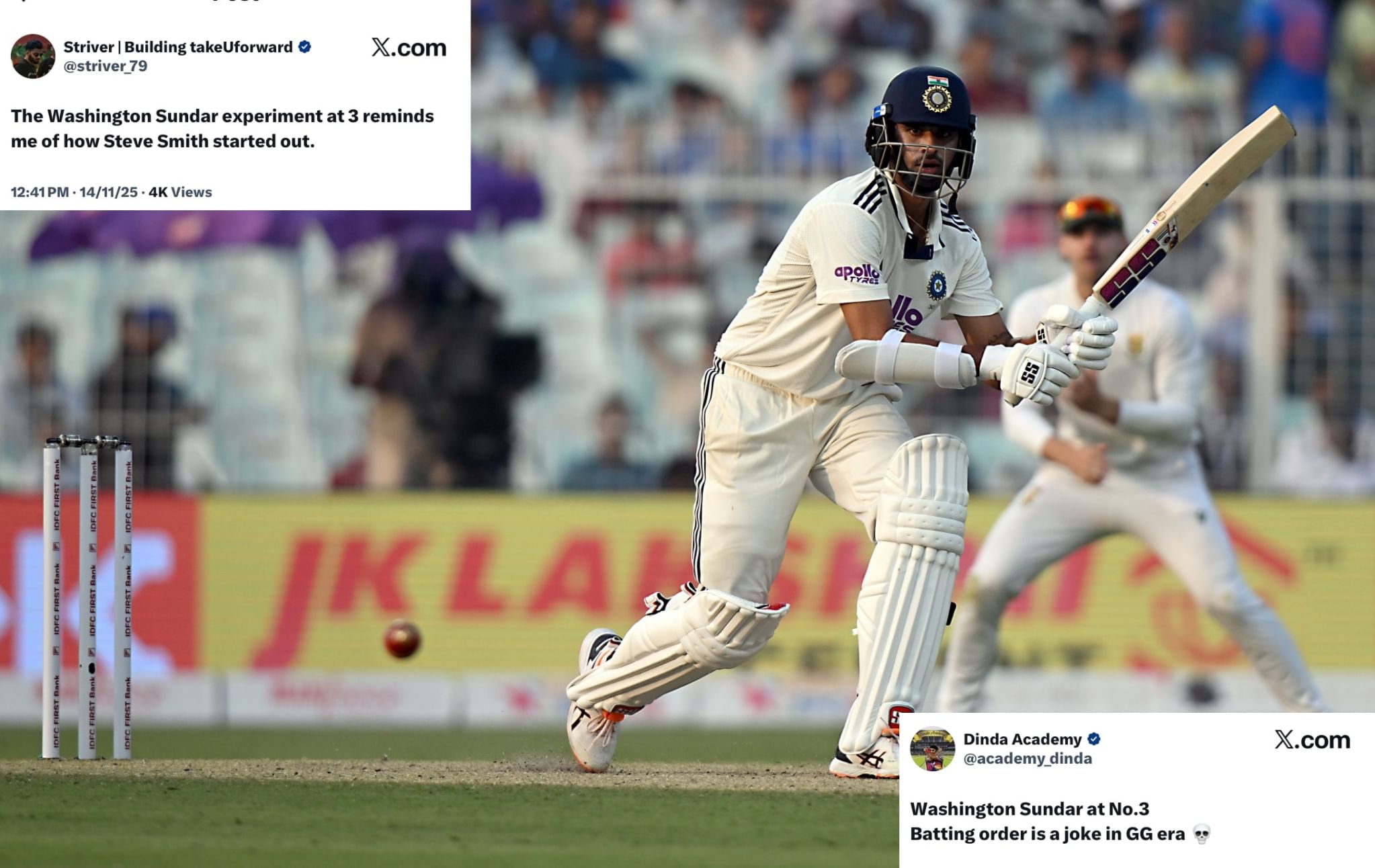 Washington Sundar at three in IND vs SA 1st Test