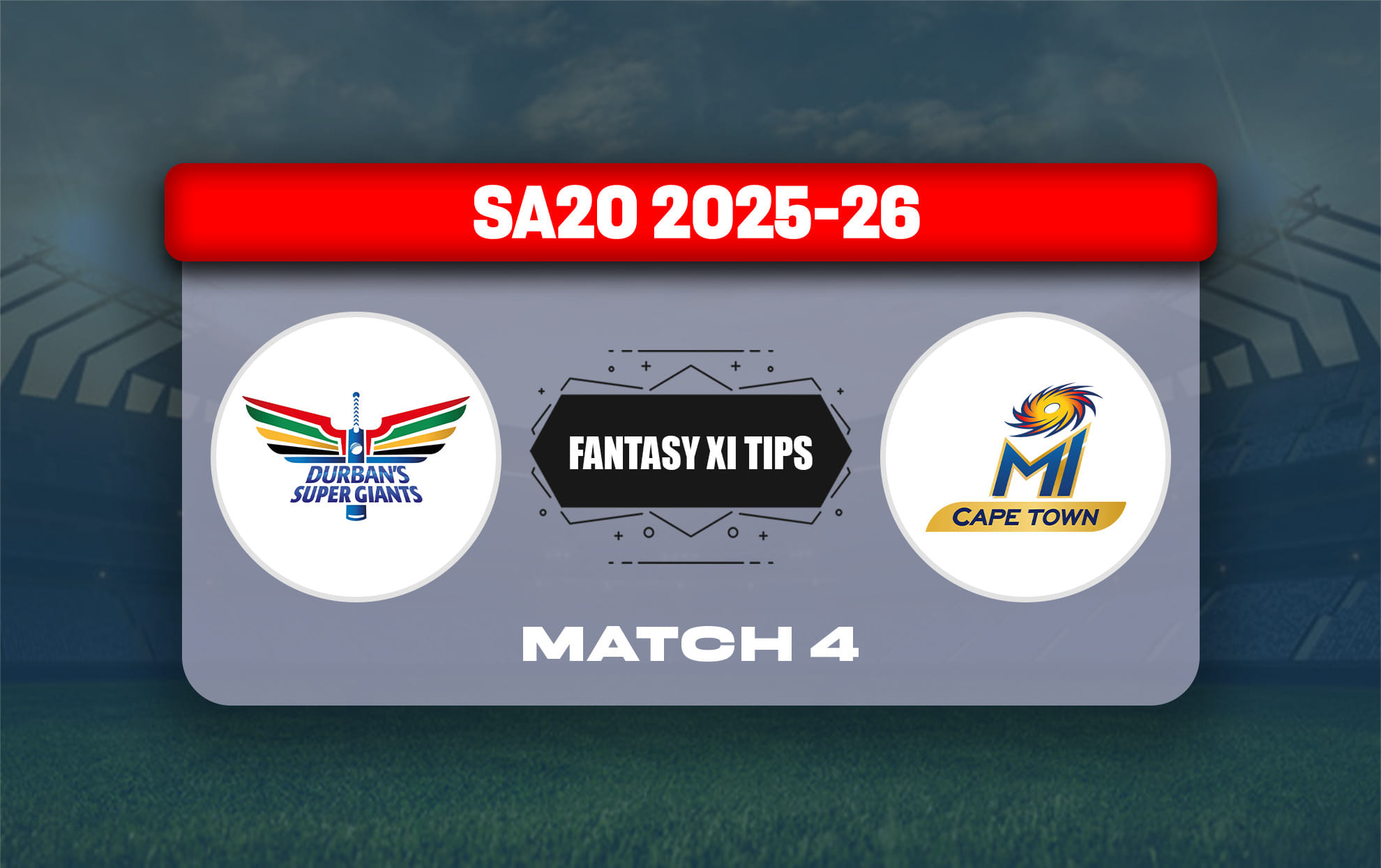 DSG vs MICT Dream11 Prediction, Dream11 Playing XI, Today Match 4, SA20 2025-26