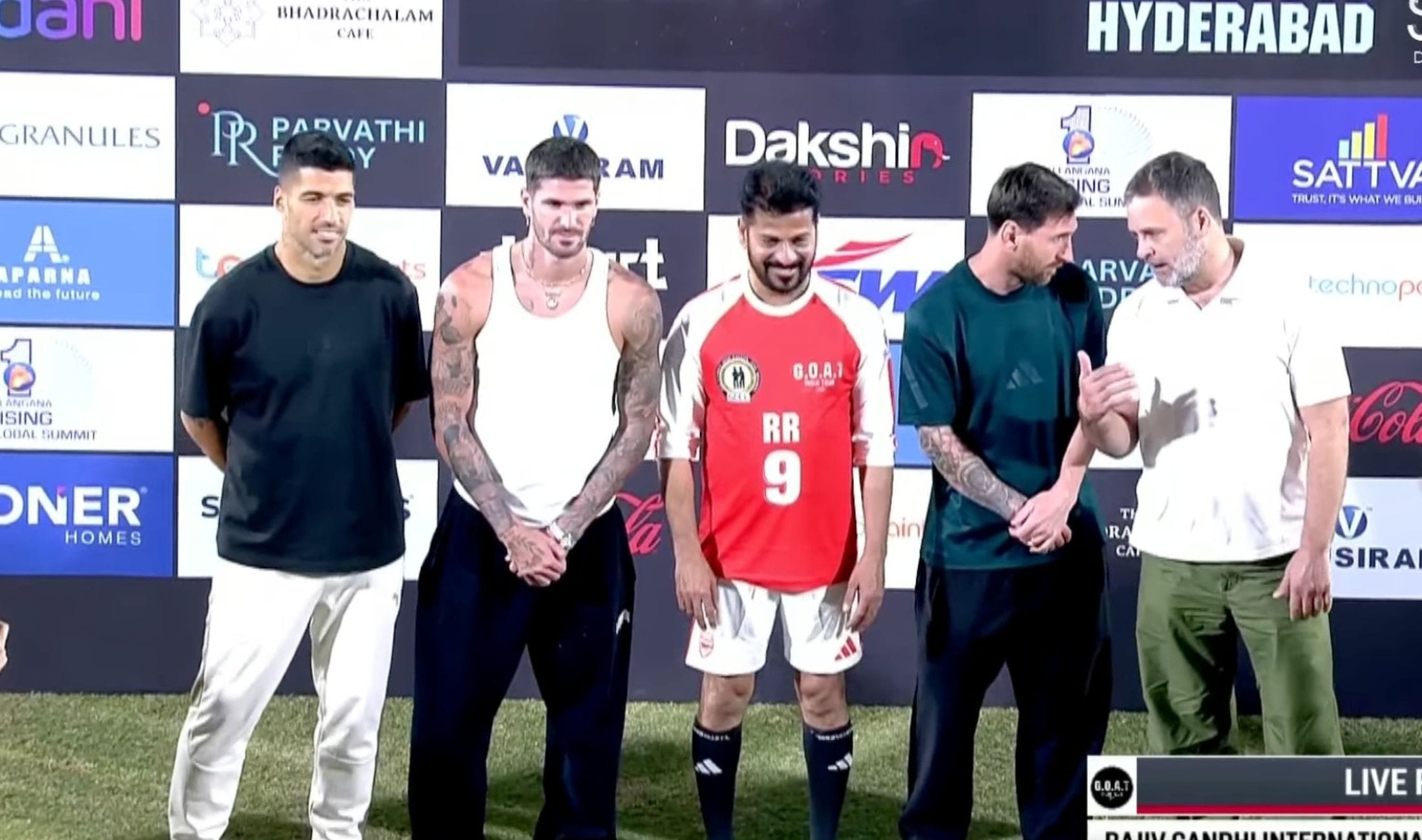 Lionel Messi GOAT India Tour LIVE Updates: Messi in action vs Telangana CM Revanth Reddy; meets Rahul Gandhi