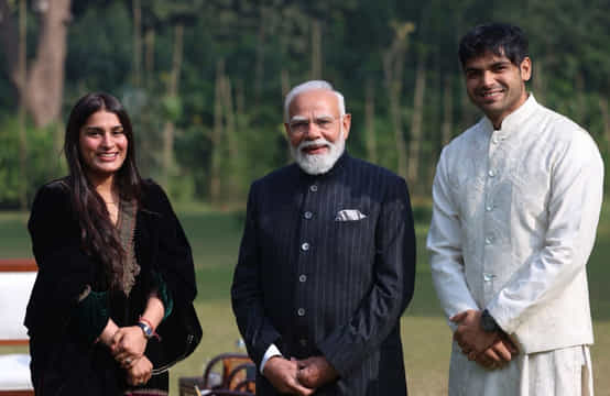 Neeraj Chopra meets PM Narendra Modi at his residence