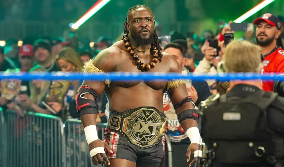 WASHINGTON, DC - DECEMBER 13: Oba Femi enters the ring during Saturday Night's Main Event at Capital One Arena on December 13, 2025 in Washington DC. (Photo by Rich Freeda/WWE via Getty Images)