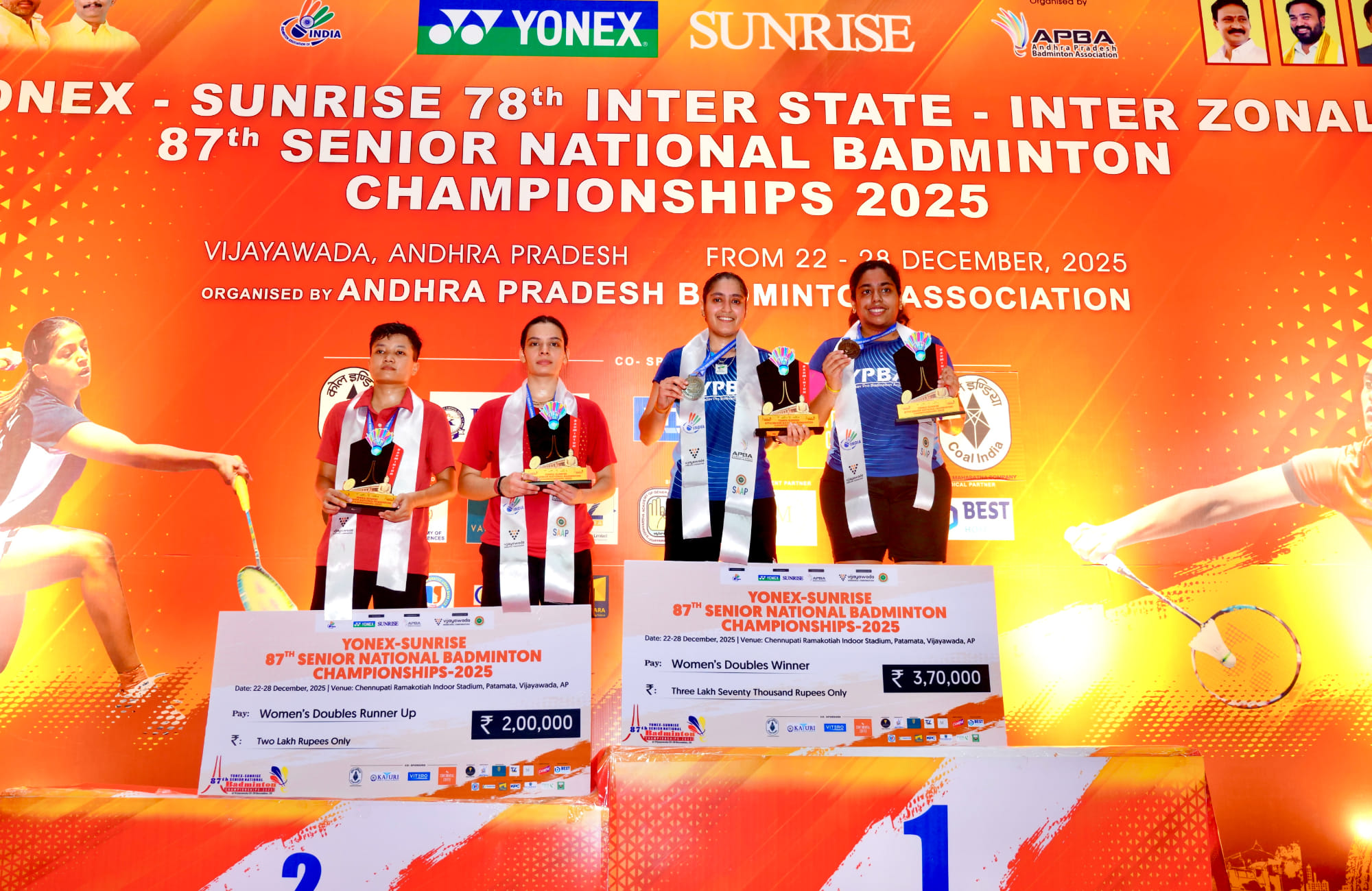Senior National Badminton Championships 2025: Surya Charishma & Ritvik Sanjeevi crowned singles champions in Vijayawada