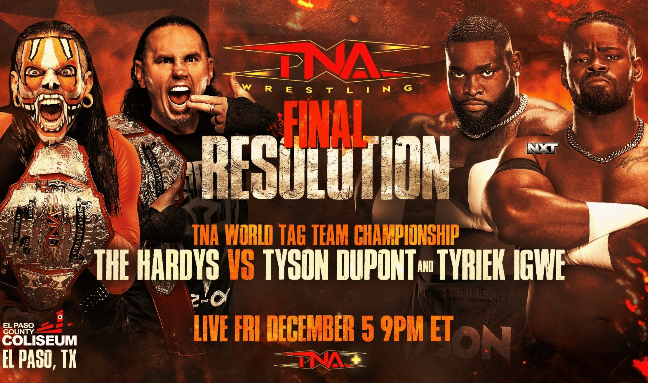 TNA World Tag Team Championship: Matt Hardy & Jeff Hardy (c) vs Tyson DuPont & Tyriek Igwe - TNA Final Resolution 2025