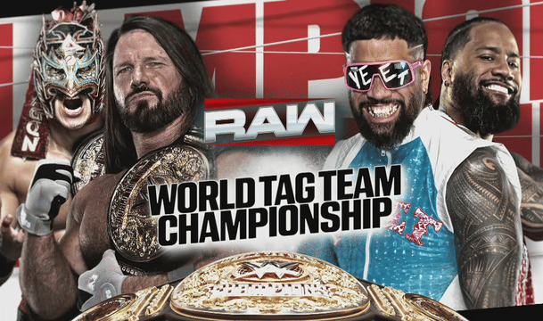 WWE Raw December 29, 2025 AJ Styles & Dragon Lee vs The Usos