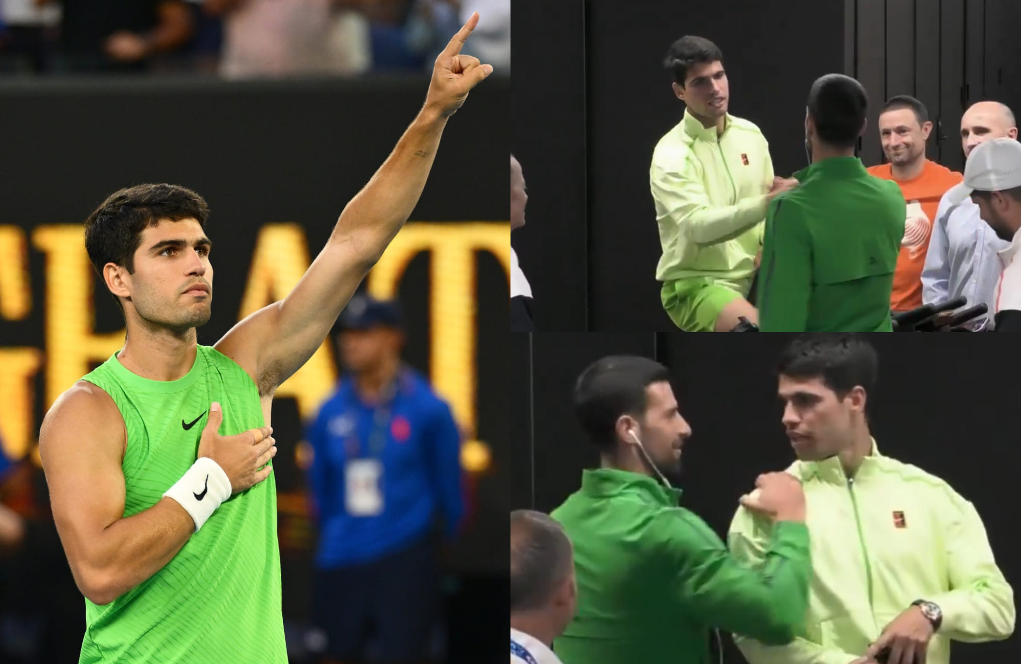 WATCH: Novak Djokovic congratualtes Carlos Alcaraz after record-breaking Australian Open 2026 semifinal win