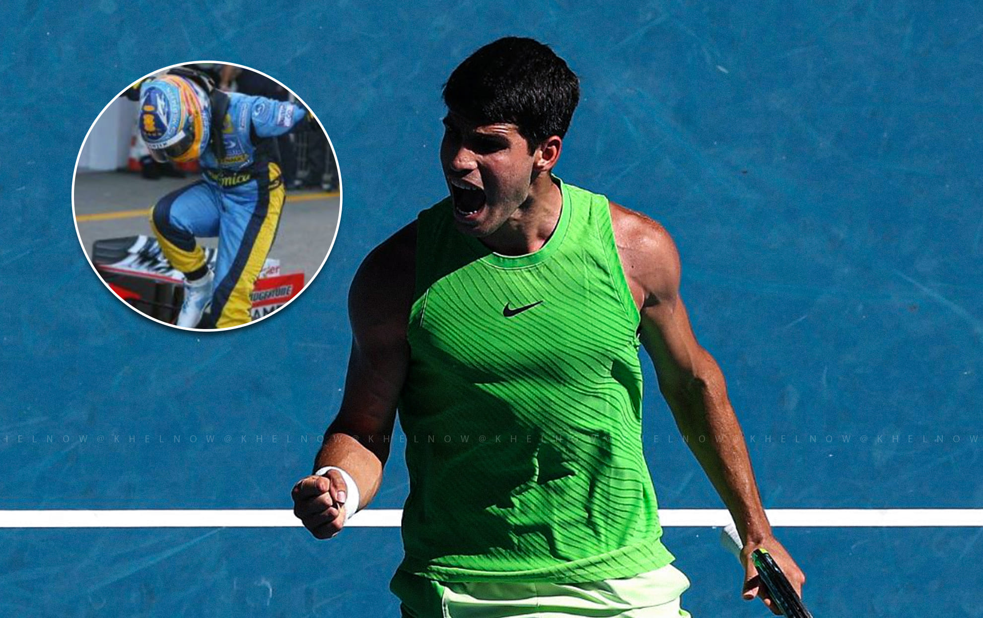 Carlos Alcaraz pulls off Formula 1 celebration after epic five-set win over Alexander Zverev at Australian Open 2026 [Watch]