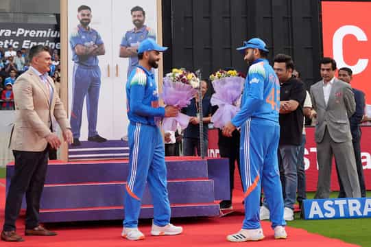 Virat Kohli and Rohit Sharma honoured at BCA Stadium