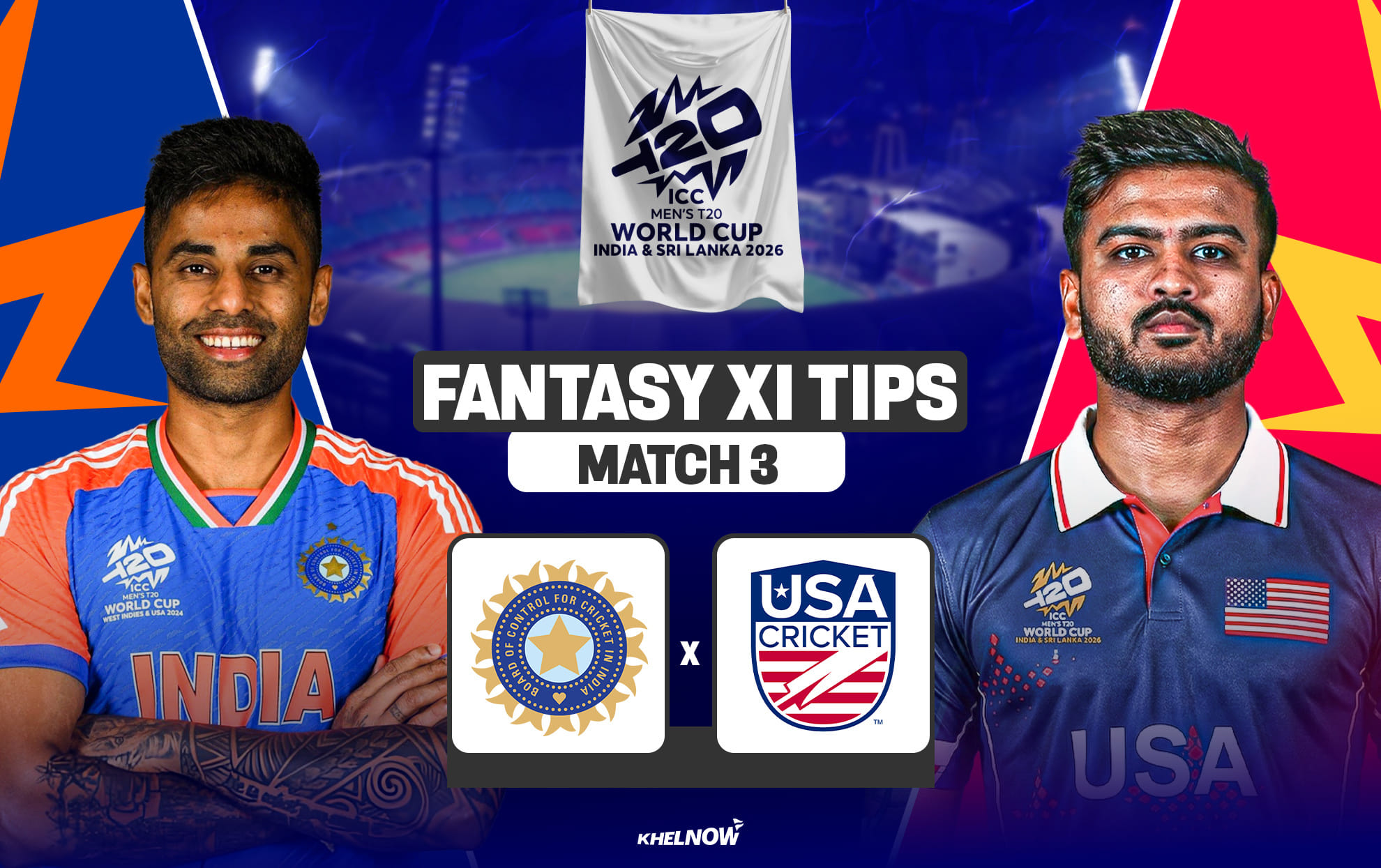IND vs USA Dream11 Prediction, Dream11 Playing XI, Today Match 3, ICC T20 World Cup 2026