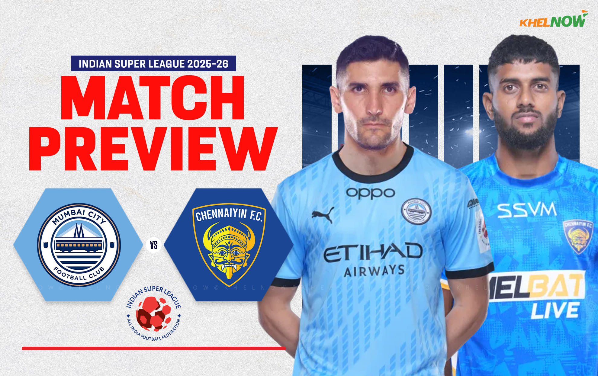 Mumbai City FC take on Chennaiyin FC at home to kick off ISL 2025-26