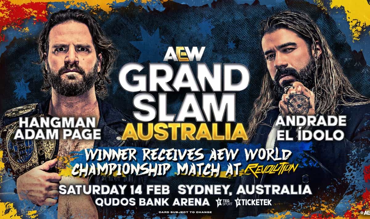 "Hangman" Adam Page vs Andrade El Ídolo (Winner will receive an AEW World title match at Revolution PPV) - AEW Grand Slam Australia 2026