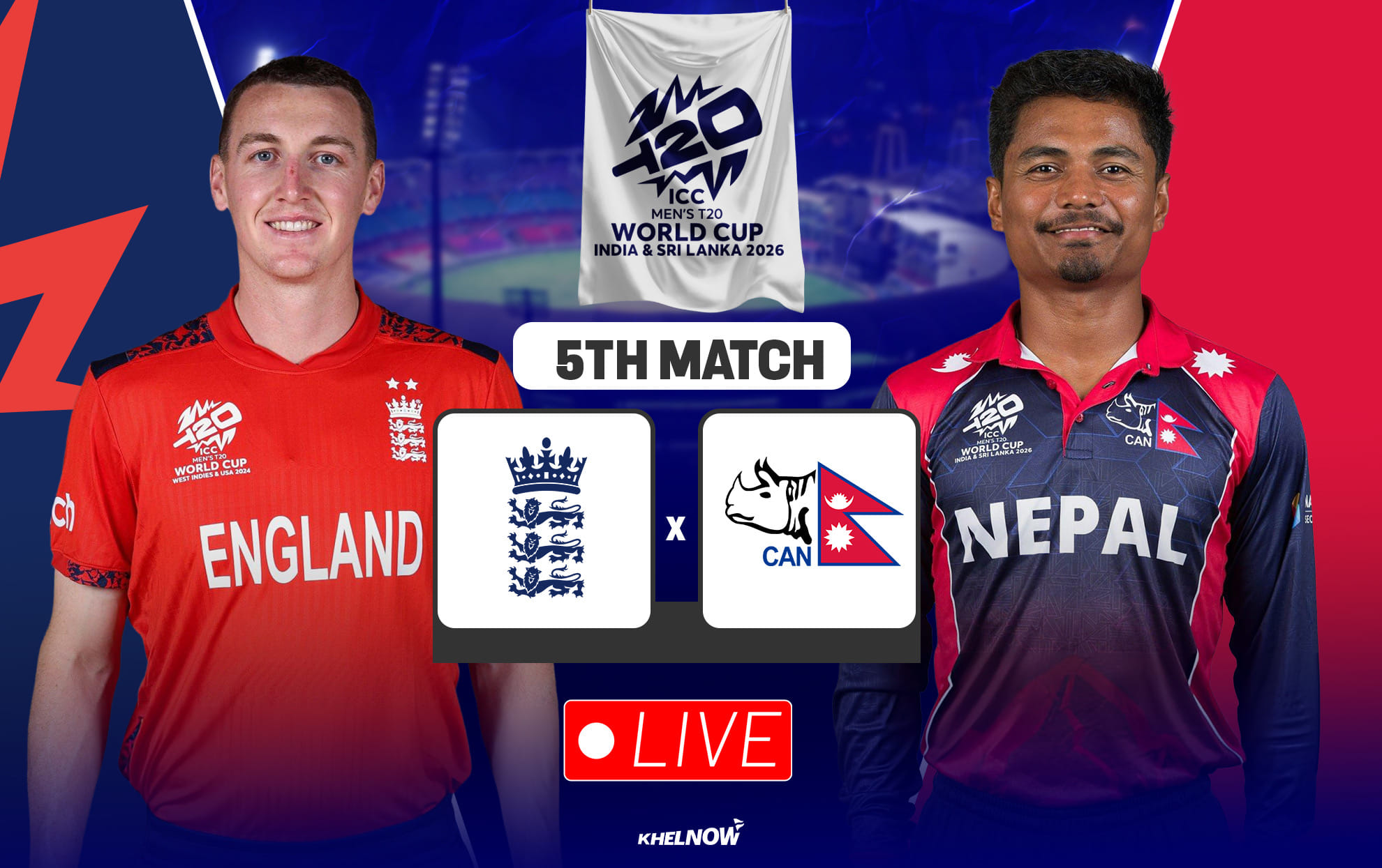 ENG vs NEP Live streaming details, when & where to watch England vs Nepal ICC T20 World Cup 2026 match 5