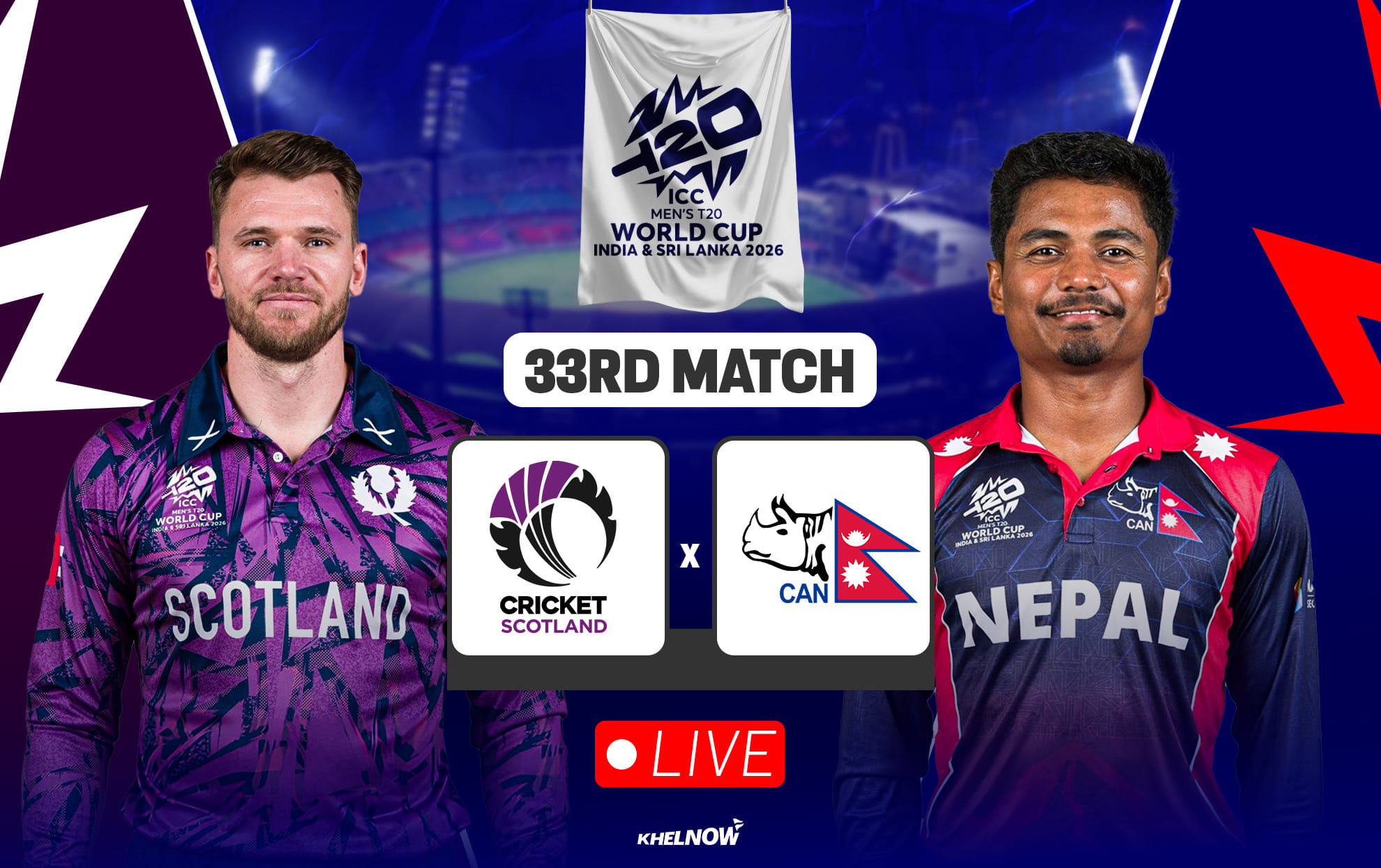 SCO vs NEP Live streaming details, when & where to watch Scotland vs Nepal T20 World Cup 2026 match 33