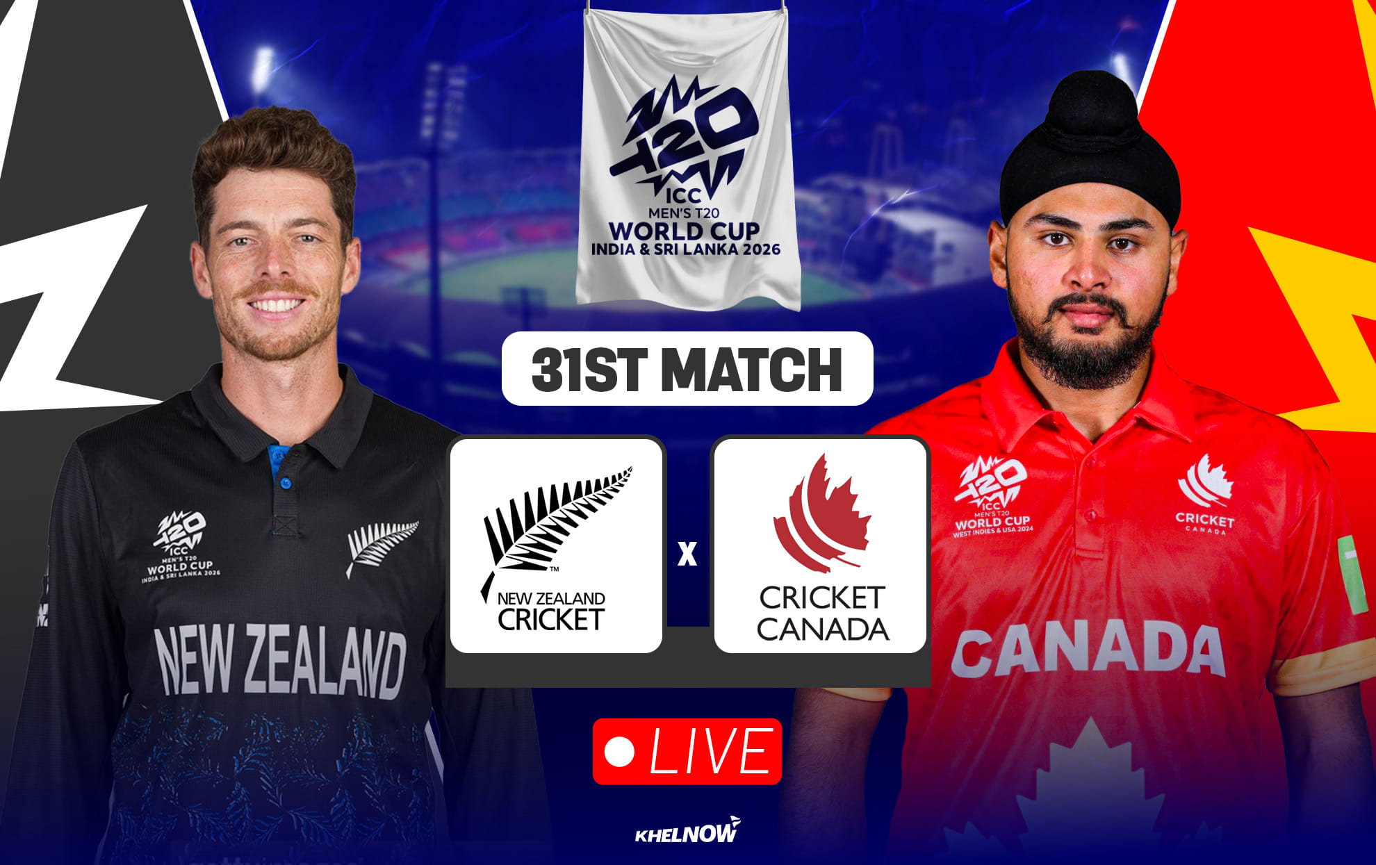 NZ vs CAN Live streaming details, when & where to watch New Zealand vs Canada ICC T20 World Cup 2026 match 31
