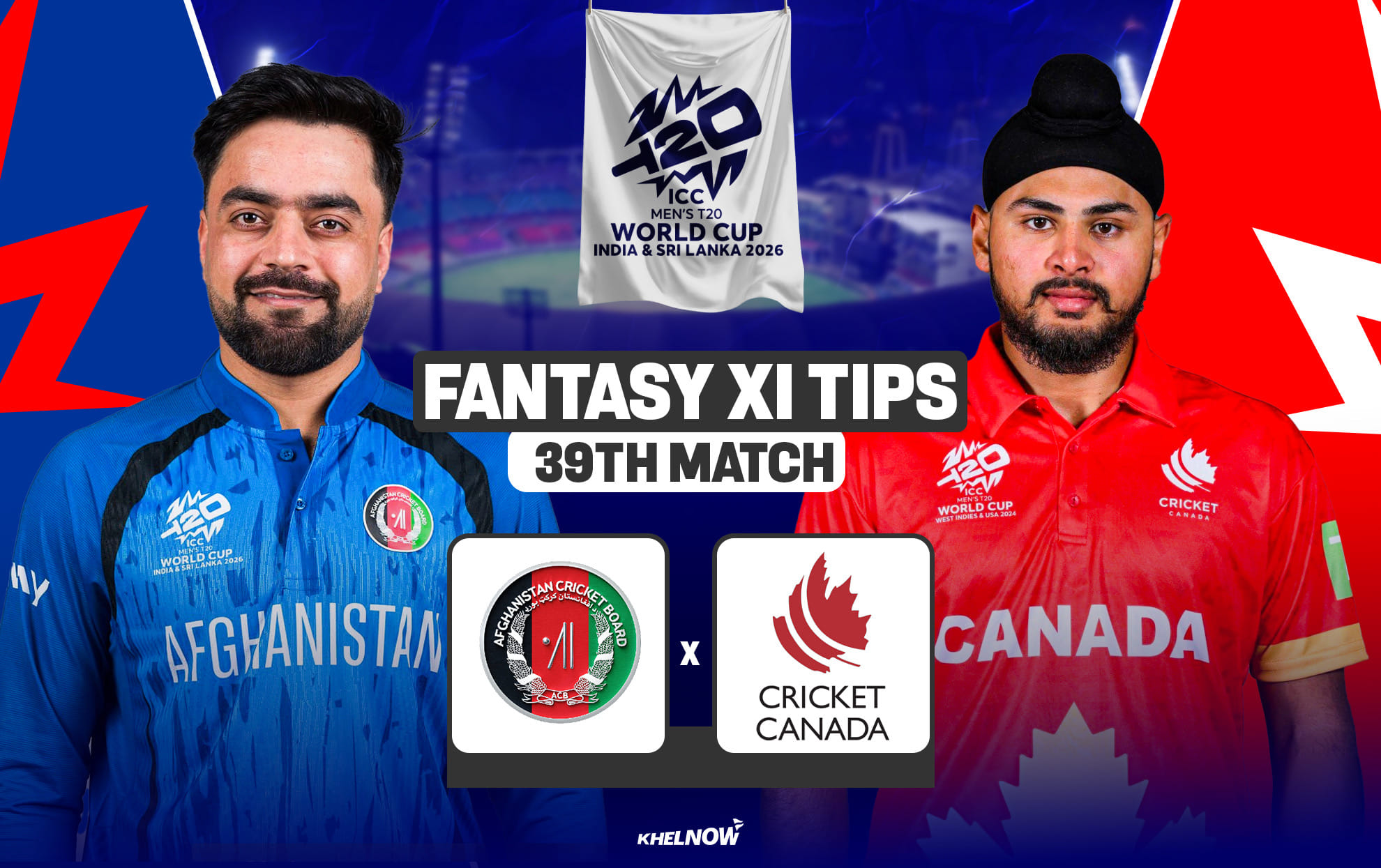 AFG vs CAN Dream11 Prediction, Dream11 Playing XI, Today Match 39, ICC T20 World Cup 2026