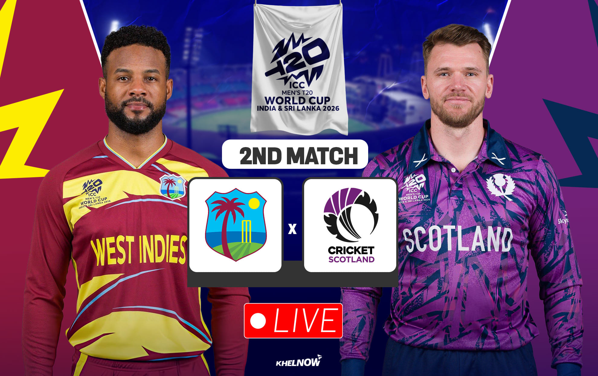 WI vs SCO: Live streaming details, when & where to watch West Indies vs Scotland ICC T20 World Cup 2026 match 2