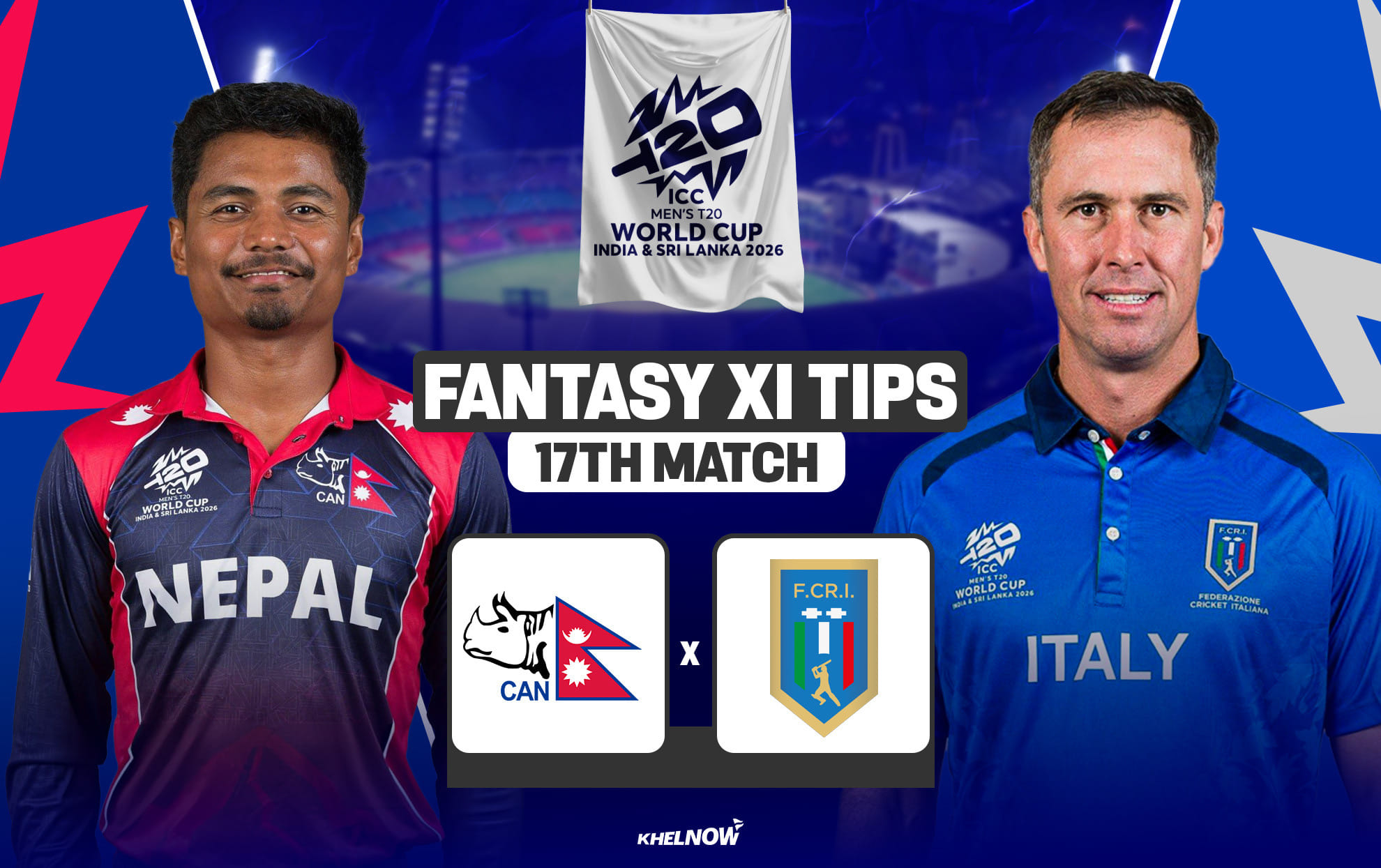 NEP vs ITA Dream11 Prediction, Dream11 Playing XI, Today Match 17, ICC T20 World Cup 2026