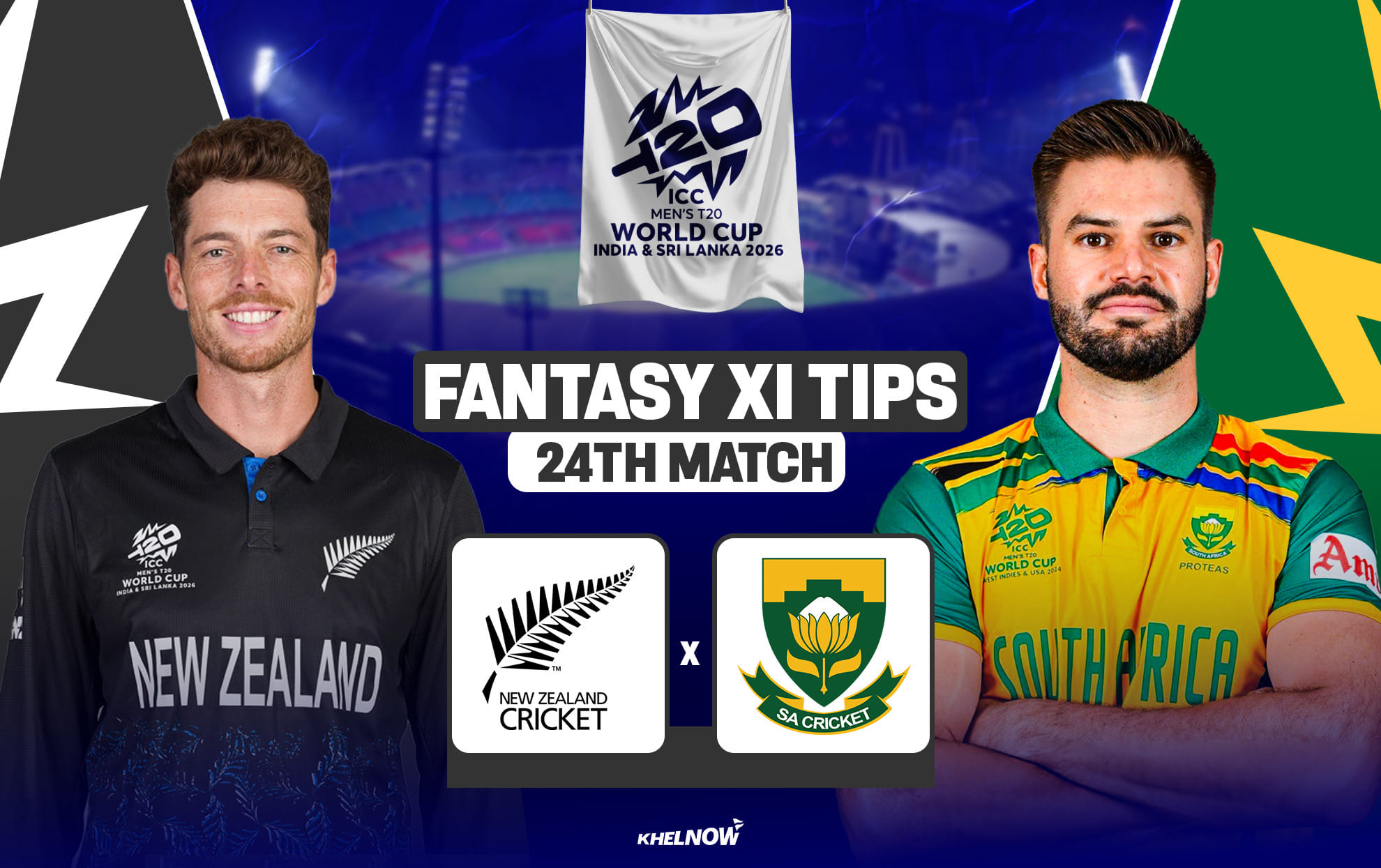 NZ vs SA Dream11 Prediction, Dream11 Playing XI, Today Match 24, ICC T20 World Cup 2026