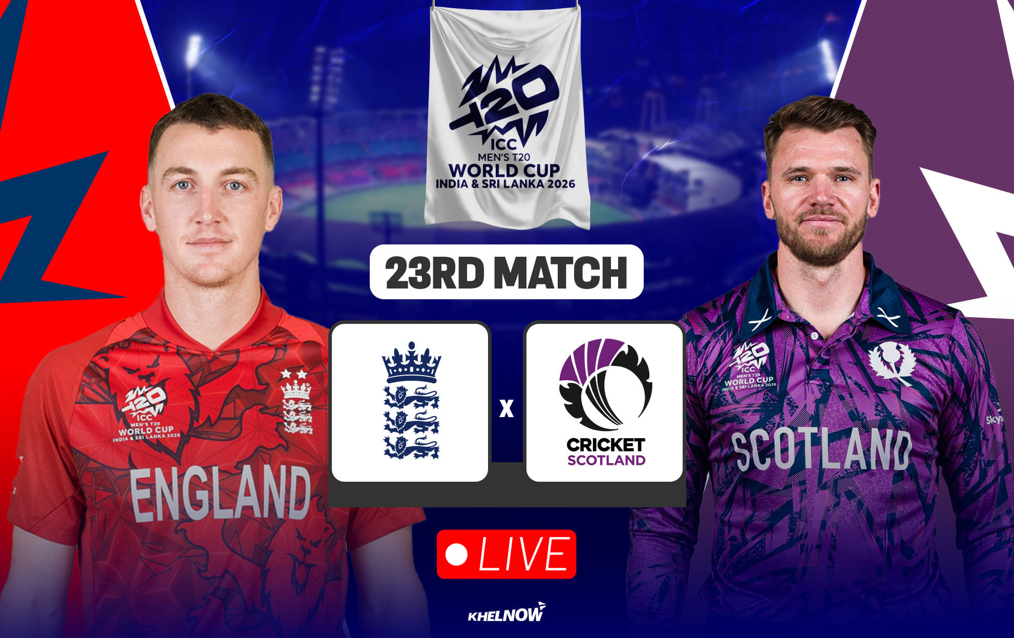 ENG vs SCO Live streaming details, when & where to watch England vs Scotland T20 World Cup 2026 match 23