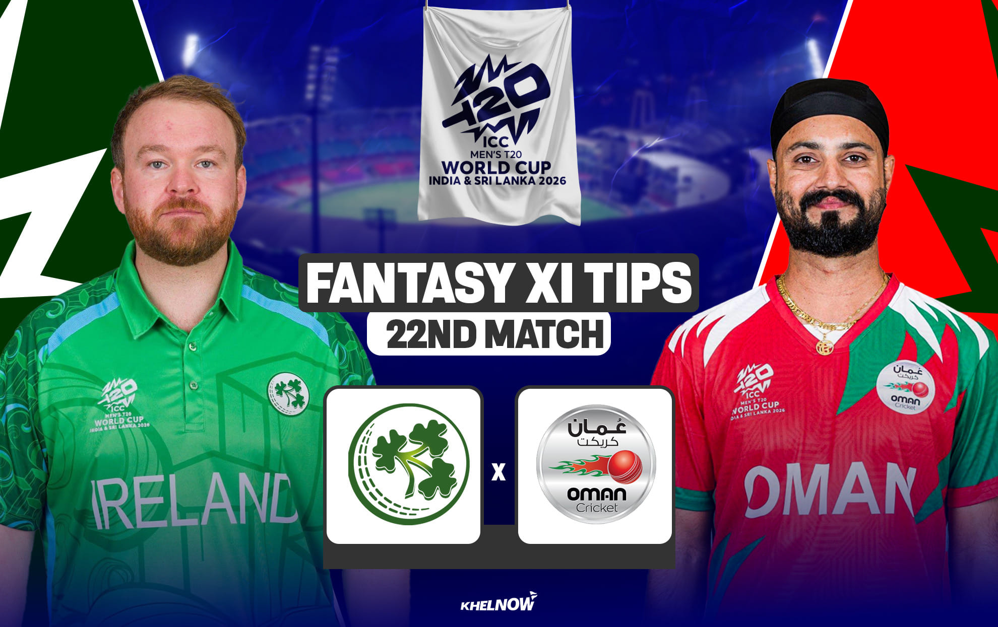 IRE vs OMN Dream11 Prediction, Dream11 Playing XI, Today Match 22, ICC T20 World Cup 2026