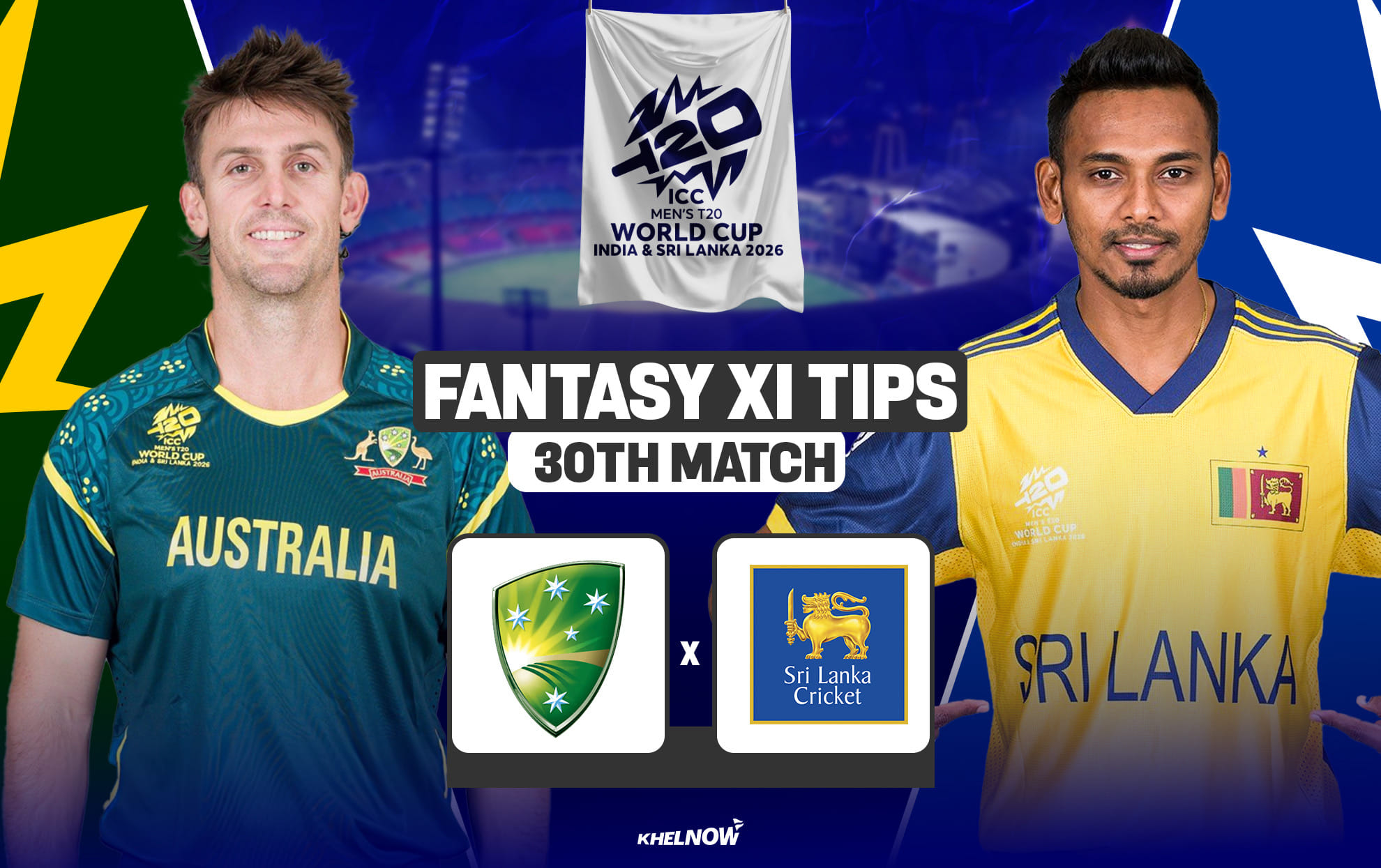 AUS vs SL Dream11 Prediction, Dream11 Playing XI, Today Match 30, ICC T20 World Cup 2026