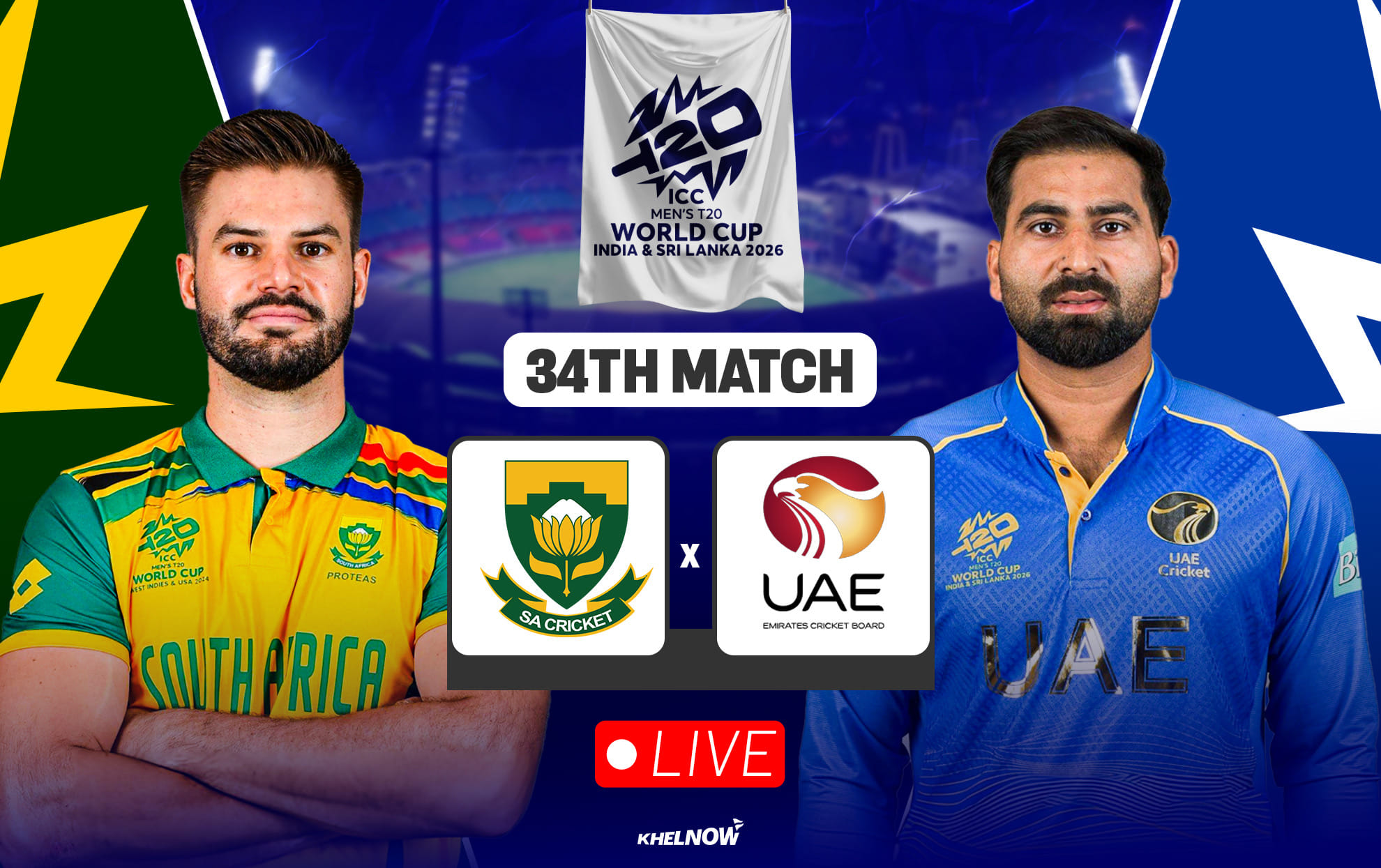 SA vs UAE Live streaming details, when & where to watch South Africa vs United Arab Emirates T20 World Cup 2026 match 34