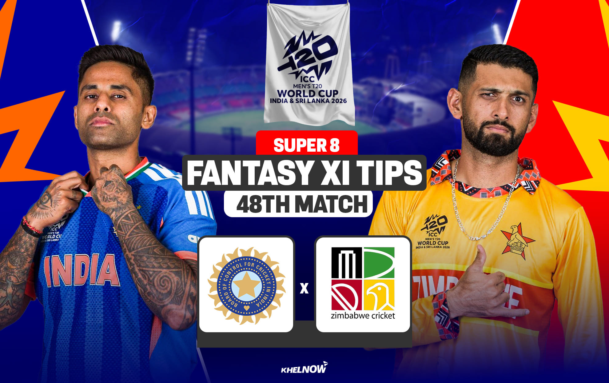 IND vs ZIM Dream11 Prediction, Dream11 Playing XI, Today Match 48, Super 8, ICC T20 World Cup 2026
