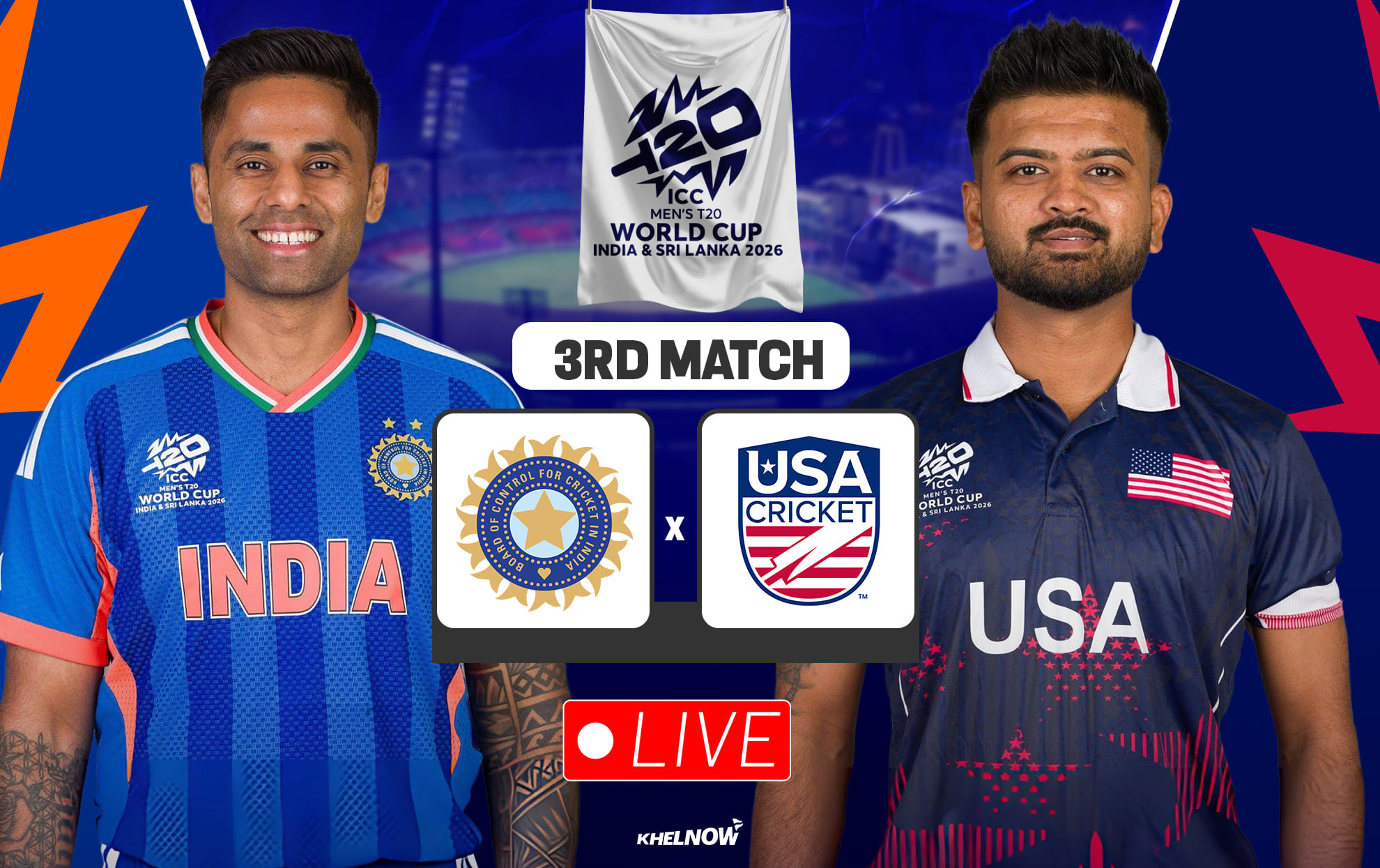 IND vs USA Live streaming details, when & where to watch India vs USA ICC T20 World Cup 2026 match 3