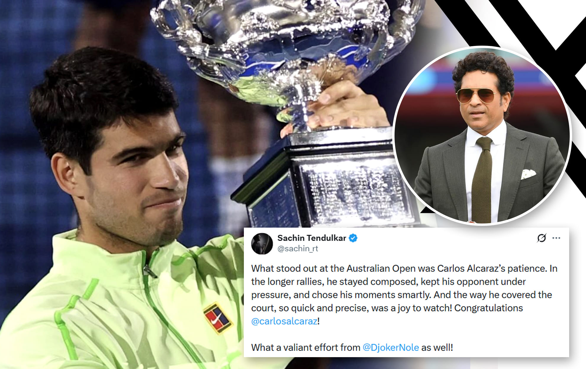 'What stood out was Carlos Alcaraz’s patience' – Sachin Tendulkar hails Australian Open 2026 champion