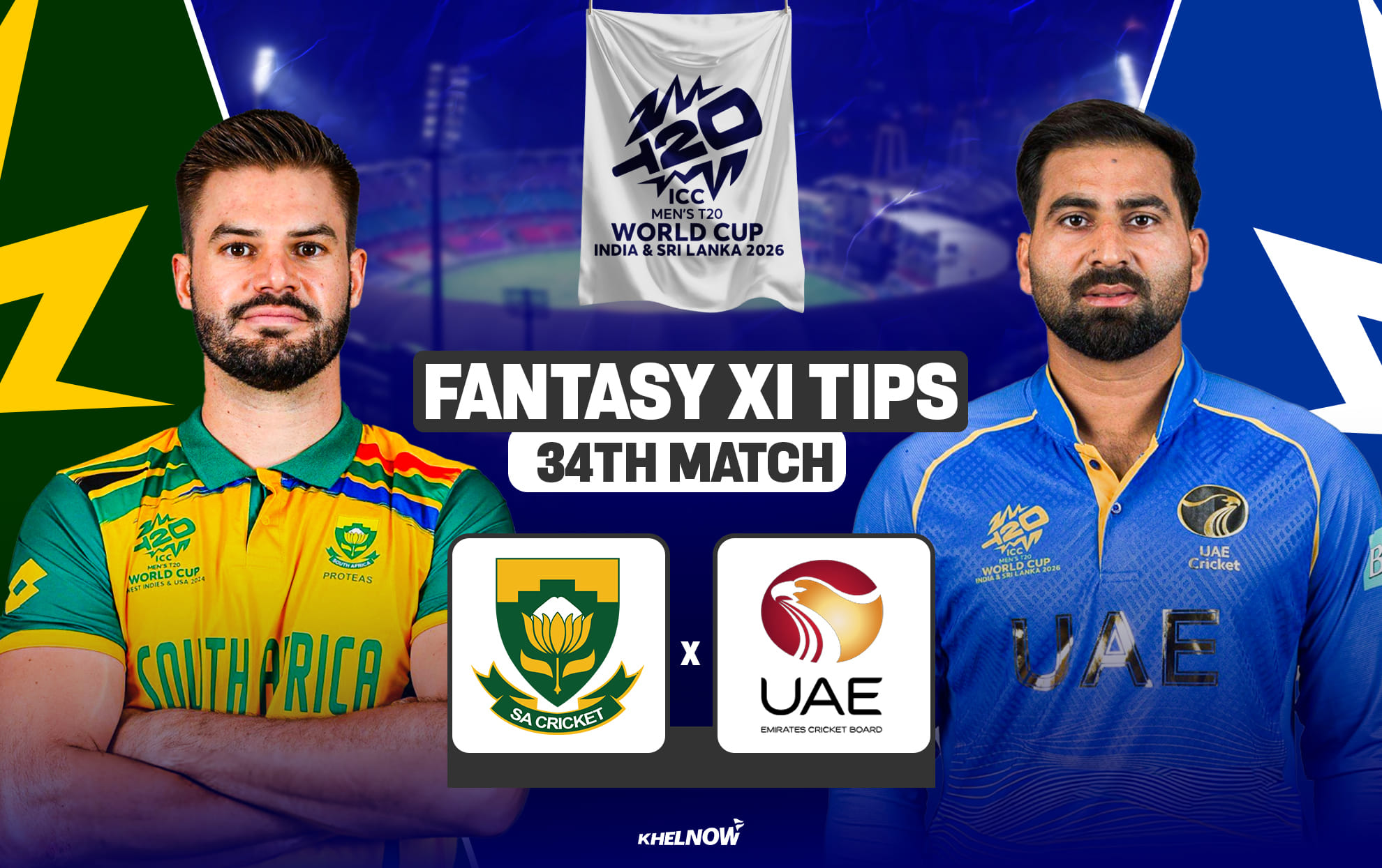 SA vs UAE Dream11 Prediction, Dream11 Playing XI, Today Match 34, ICC T20 World Cup 2026