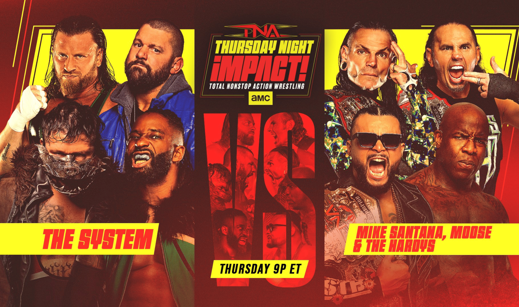 The System vs Mike Santana, Moose & The Hardys - TNA Impact