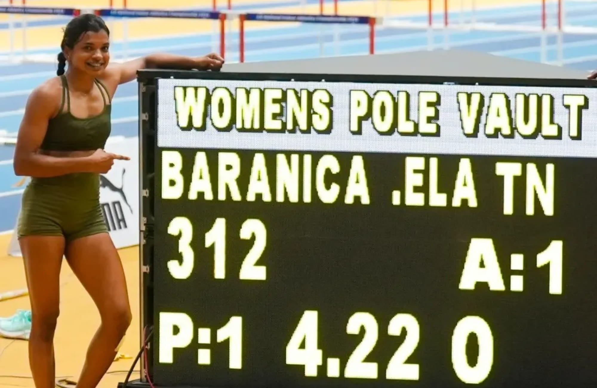 Baranica Elangovan sets new National Record in women's pole vault at 1st National Indoor Athletics Championships 2026