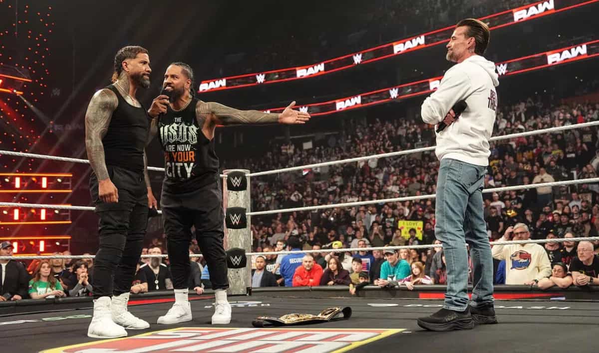 CM Punk Jey Uso Jimmy Uso Roman Reigns WWE