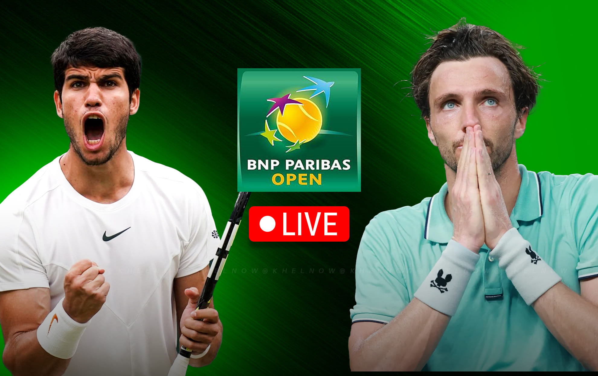 Carlos Alcaraz vs Arthur Rinderknech live streaming, TV channel, where & how to watch: Indian Wells Open 2026