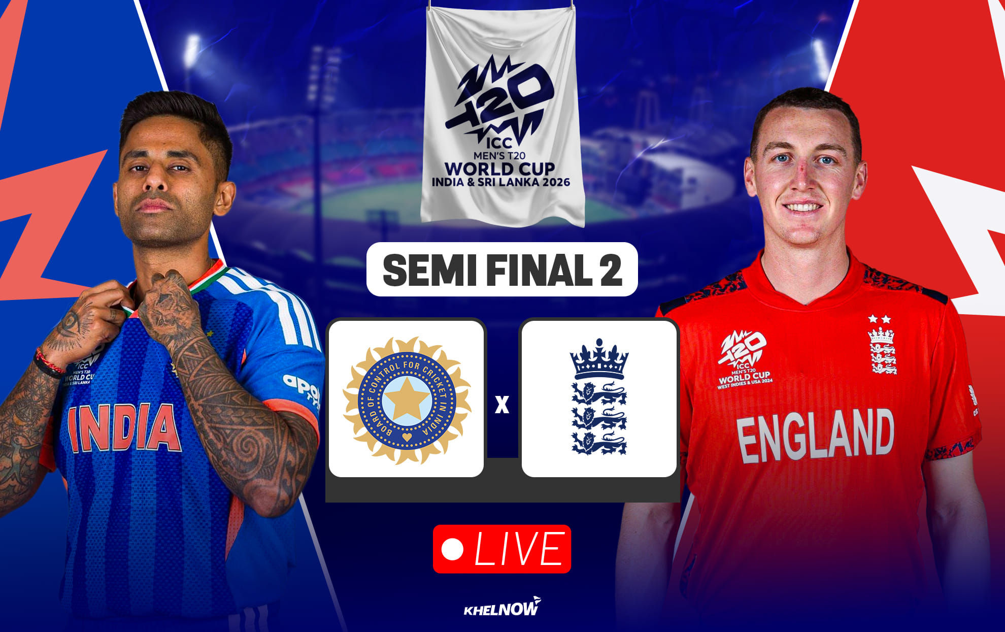 IND vs ENG Live streaming details, when & where to watch India vs England T20 World Cup 2026 semi-final 2