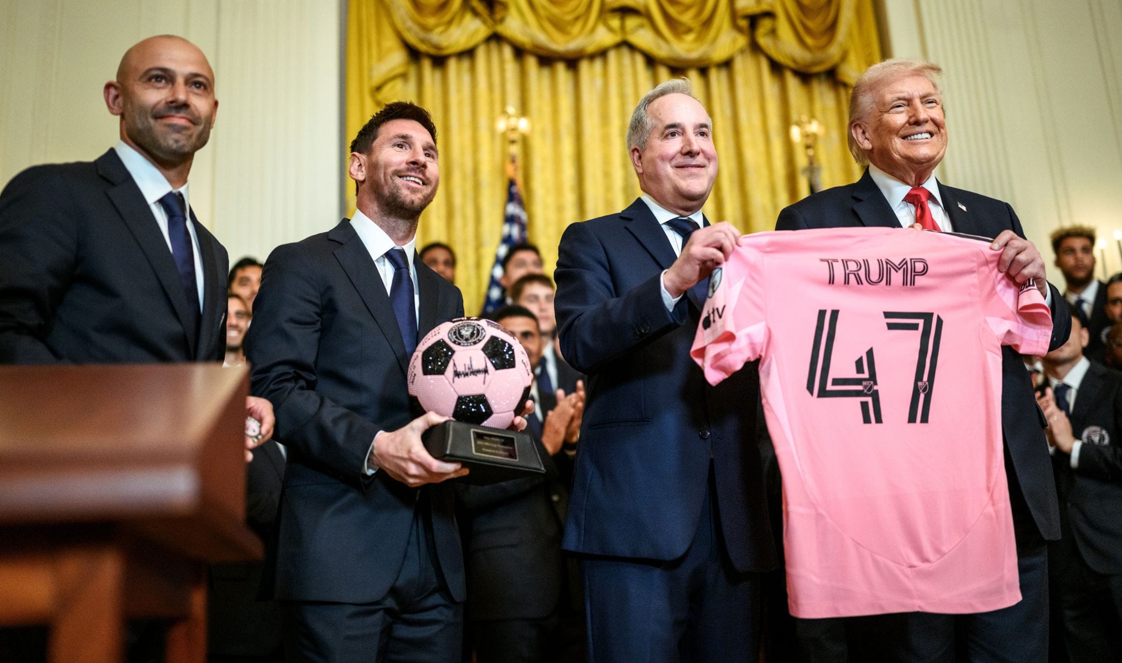 WATCH: Lionel Messi meets US President Donald Trump during Inter Miami&rsquo;s White House visit