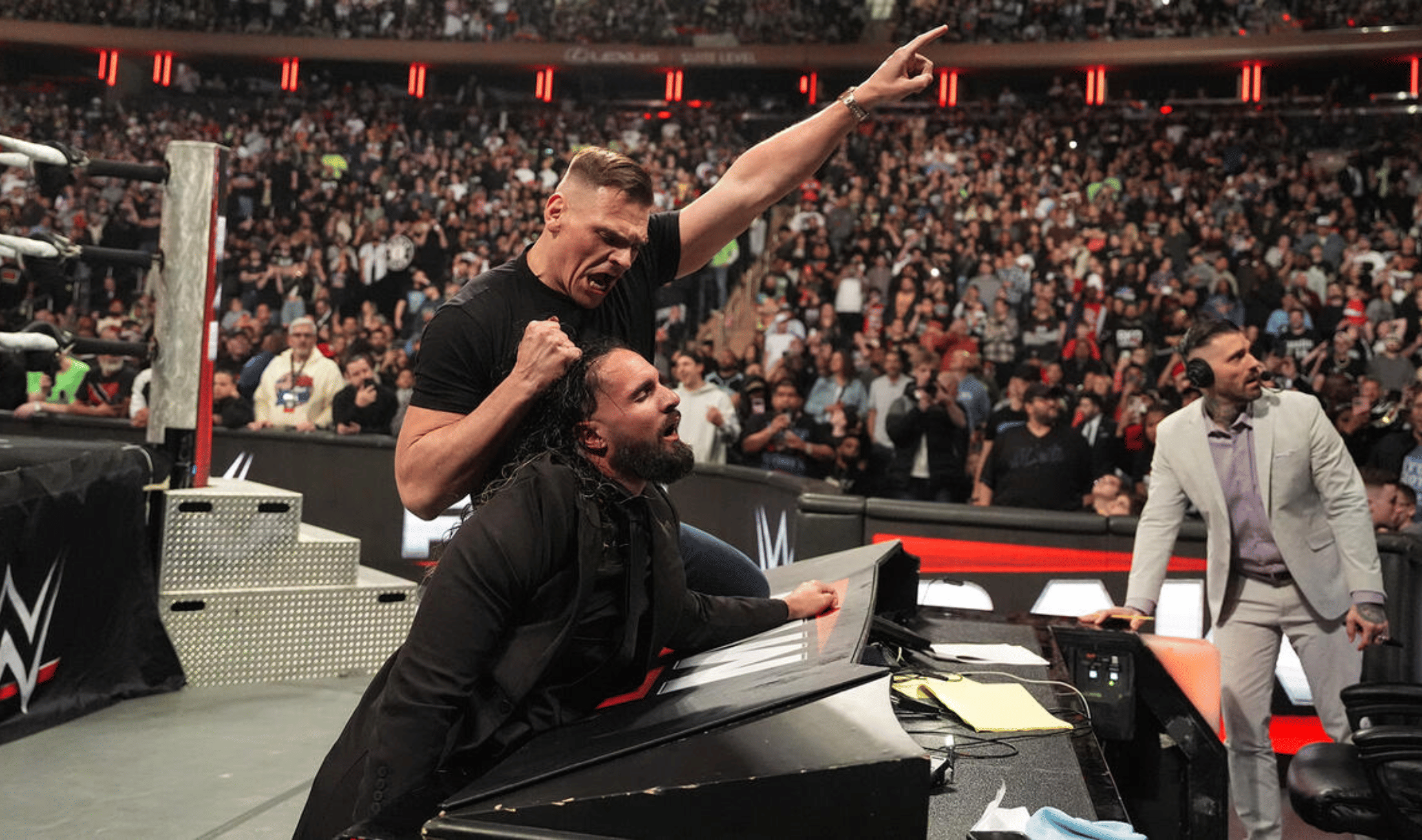 WWE Raw March 30, 2026 Gunther attacks Seth Rollins