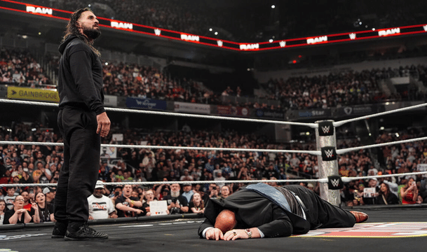 WWE Raw Seth Rollins attacks Paul Heyman