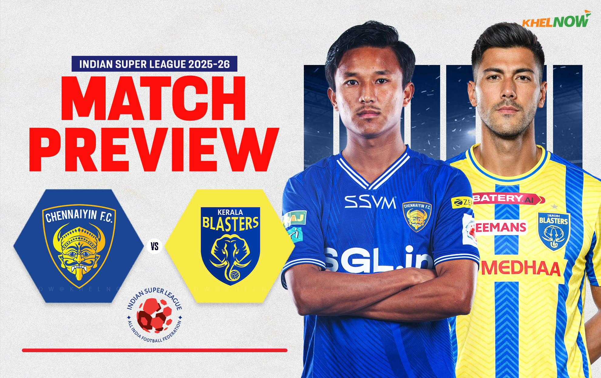 Kerala Blasters FC aim for their first win against Chennaiyin FC